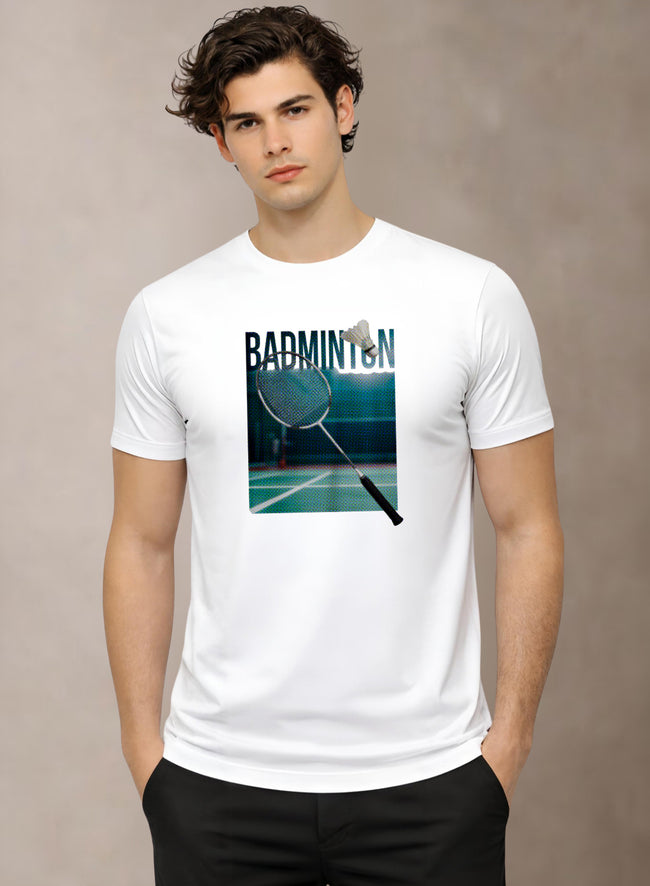 Men Badminton Graphic T-Shirt