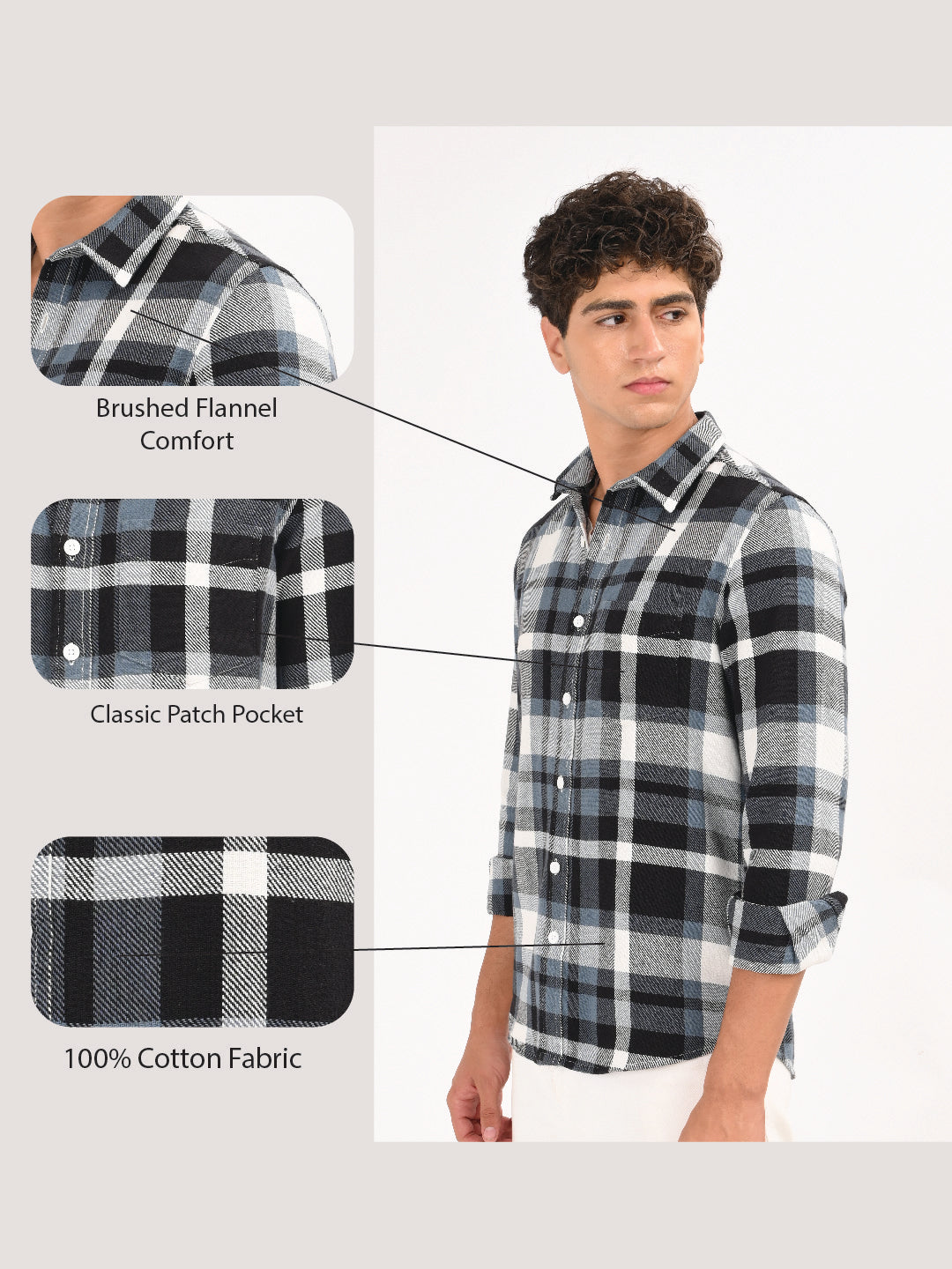 Men Blue Classic Checked Shirt