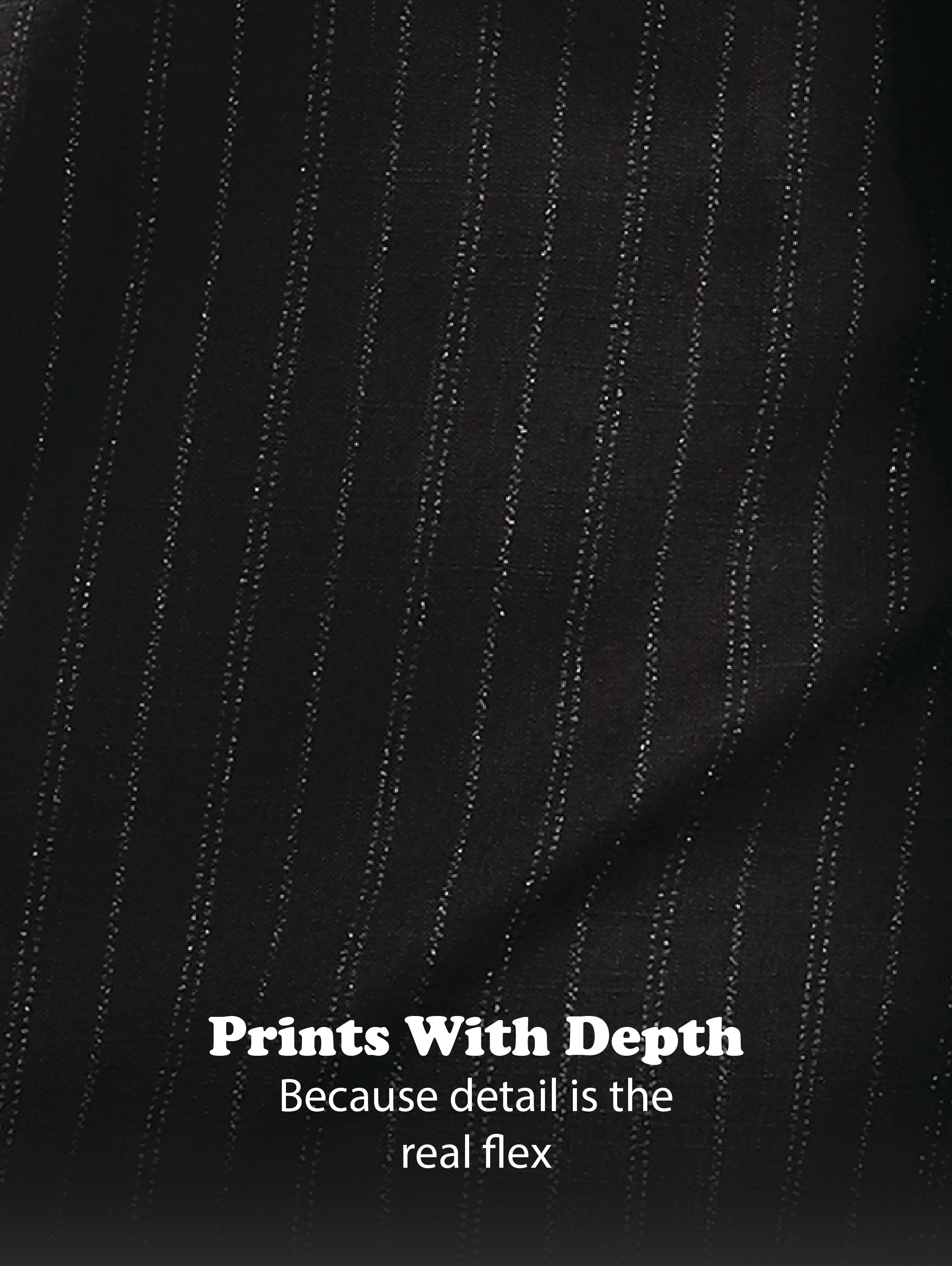 Men Black Cotton Slim Fit Striped Glitter Shirt