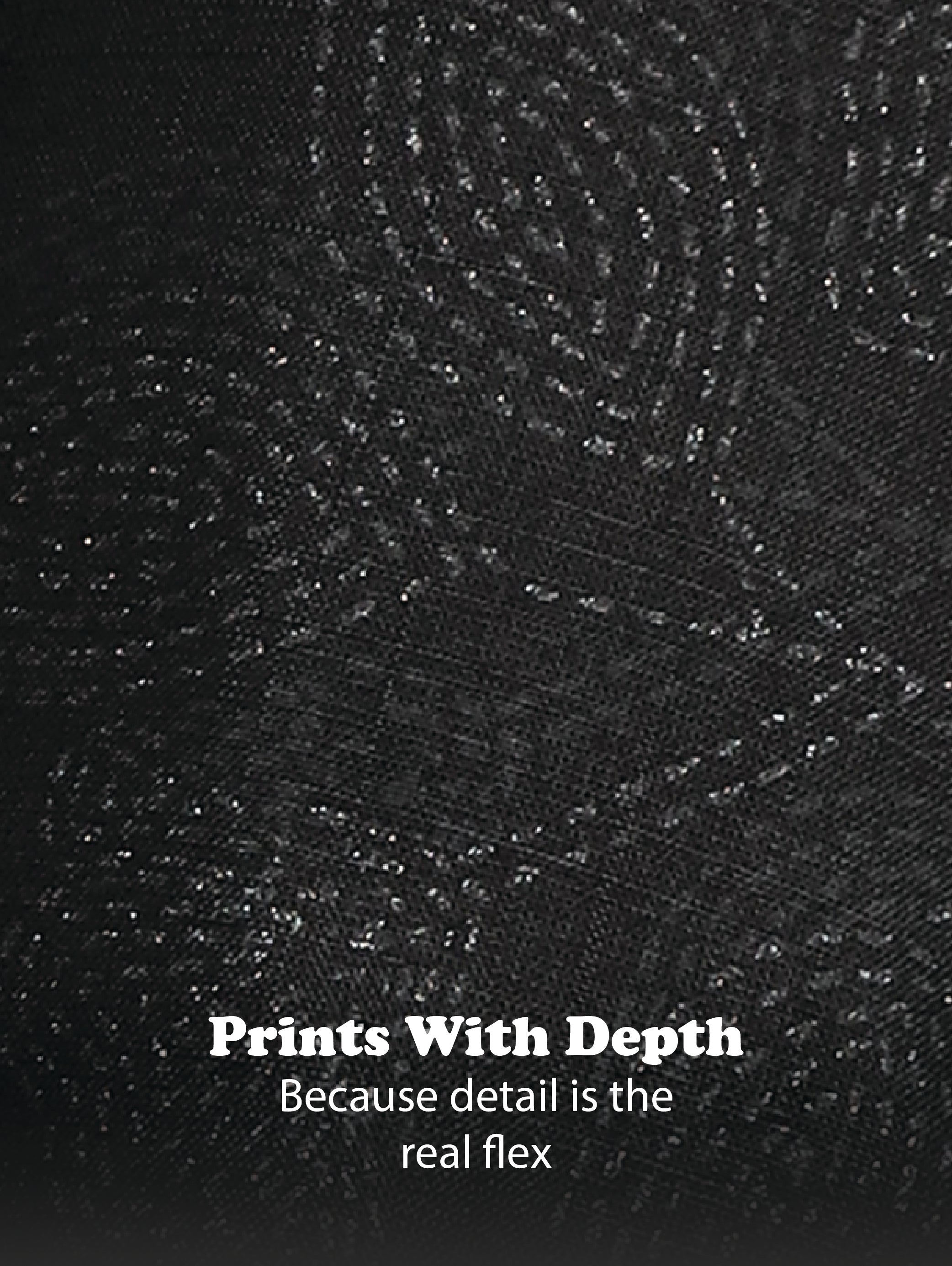 Men Black Glitter print festive wear