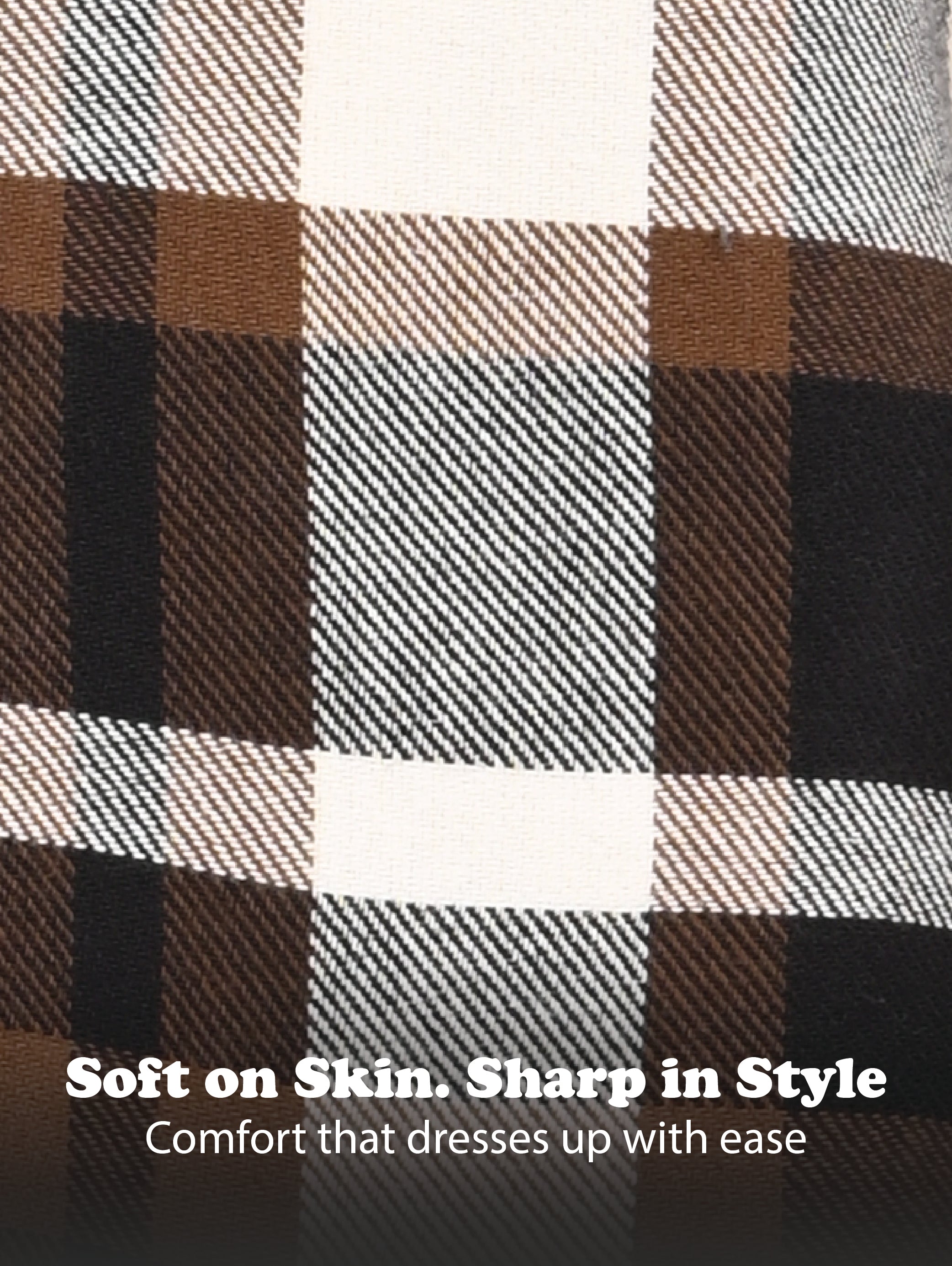 Men Brown Classic Checked Shirt