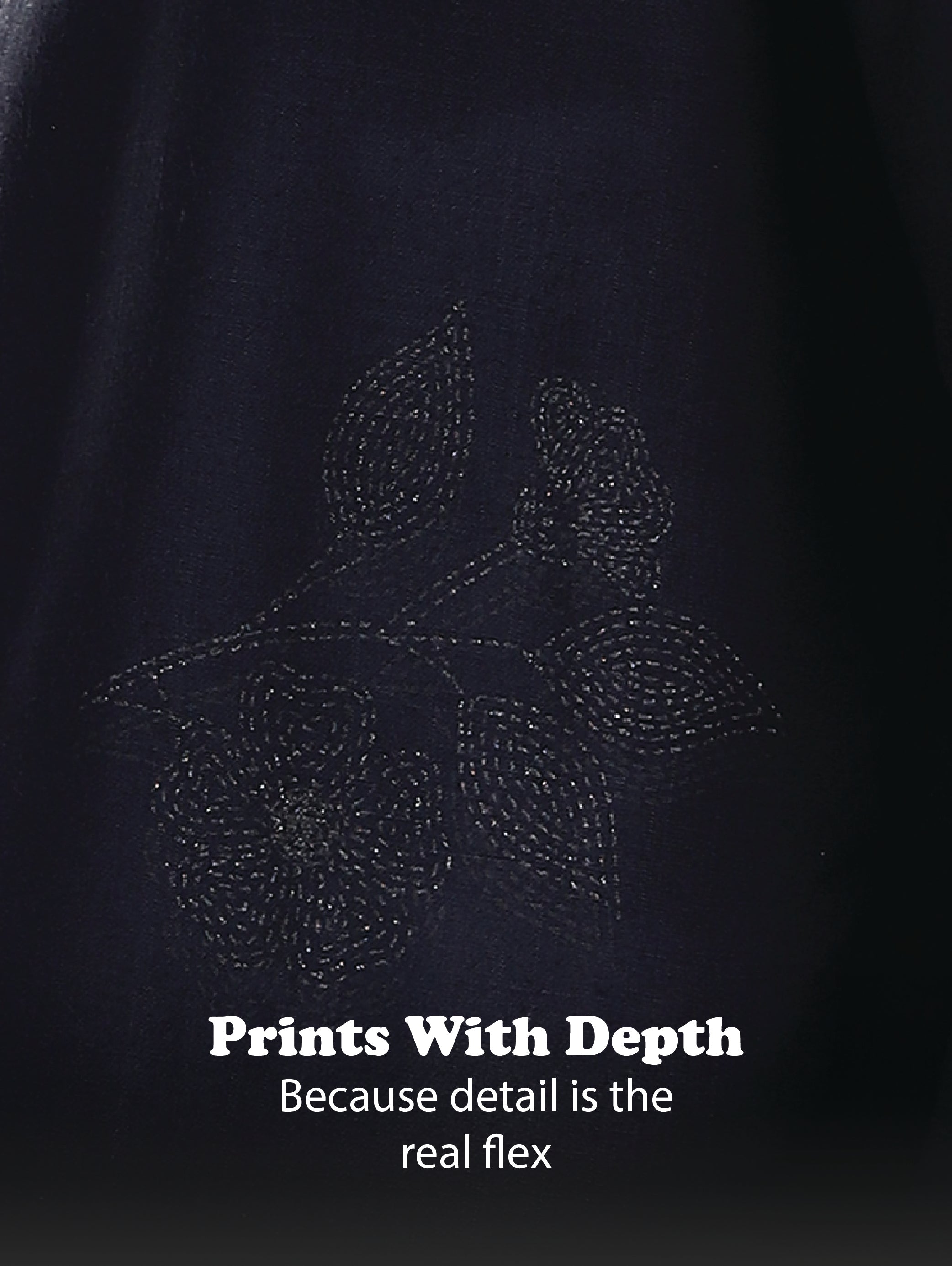 Men Navy Blue Glitter print festive wear