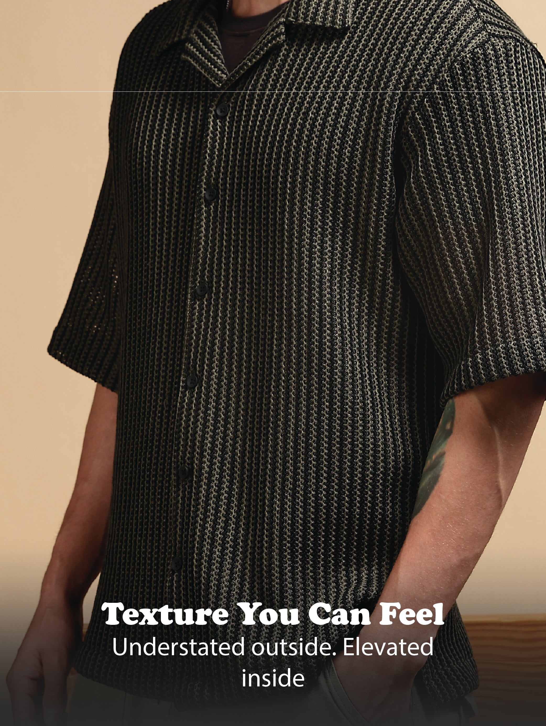 Men Green Polyester Relaxed Fit Shirt