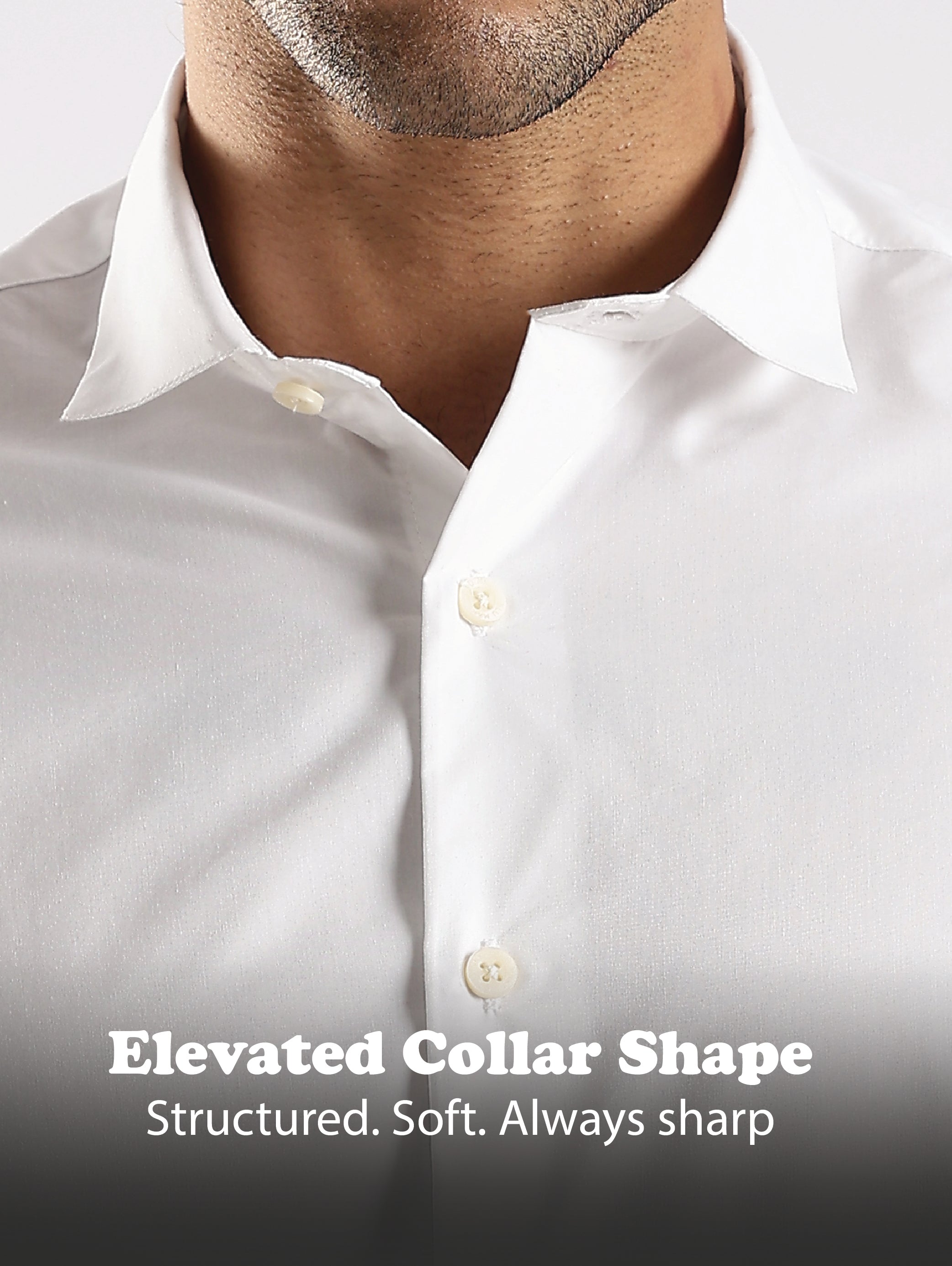 Men White Cotton Slim Fit Shirt