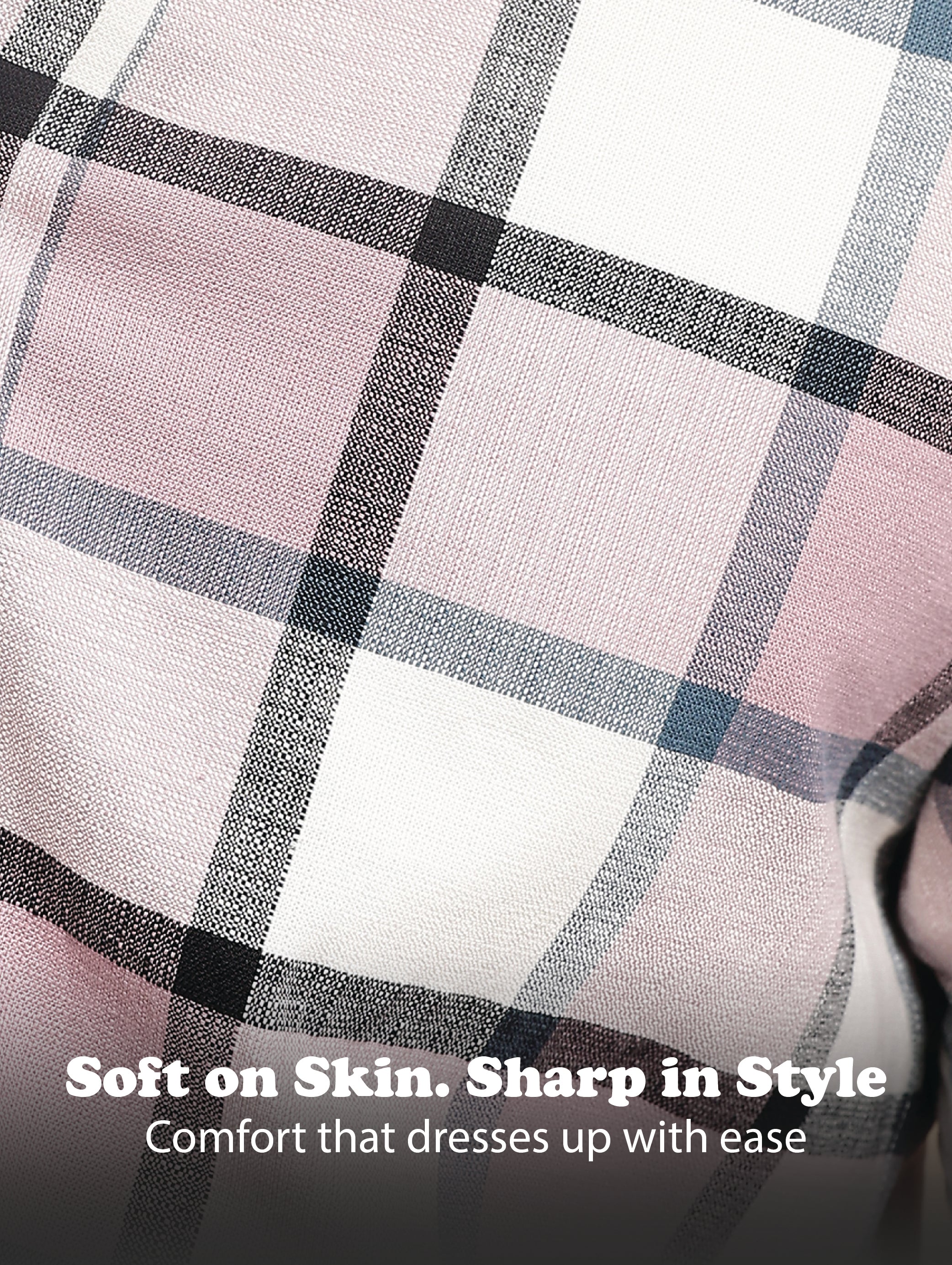 Men Pink Slim Fit Cotton Check Shirt