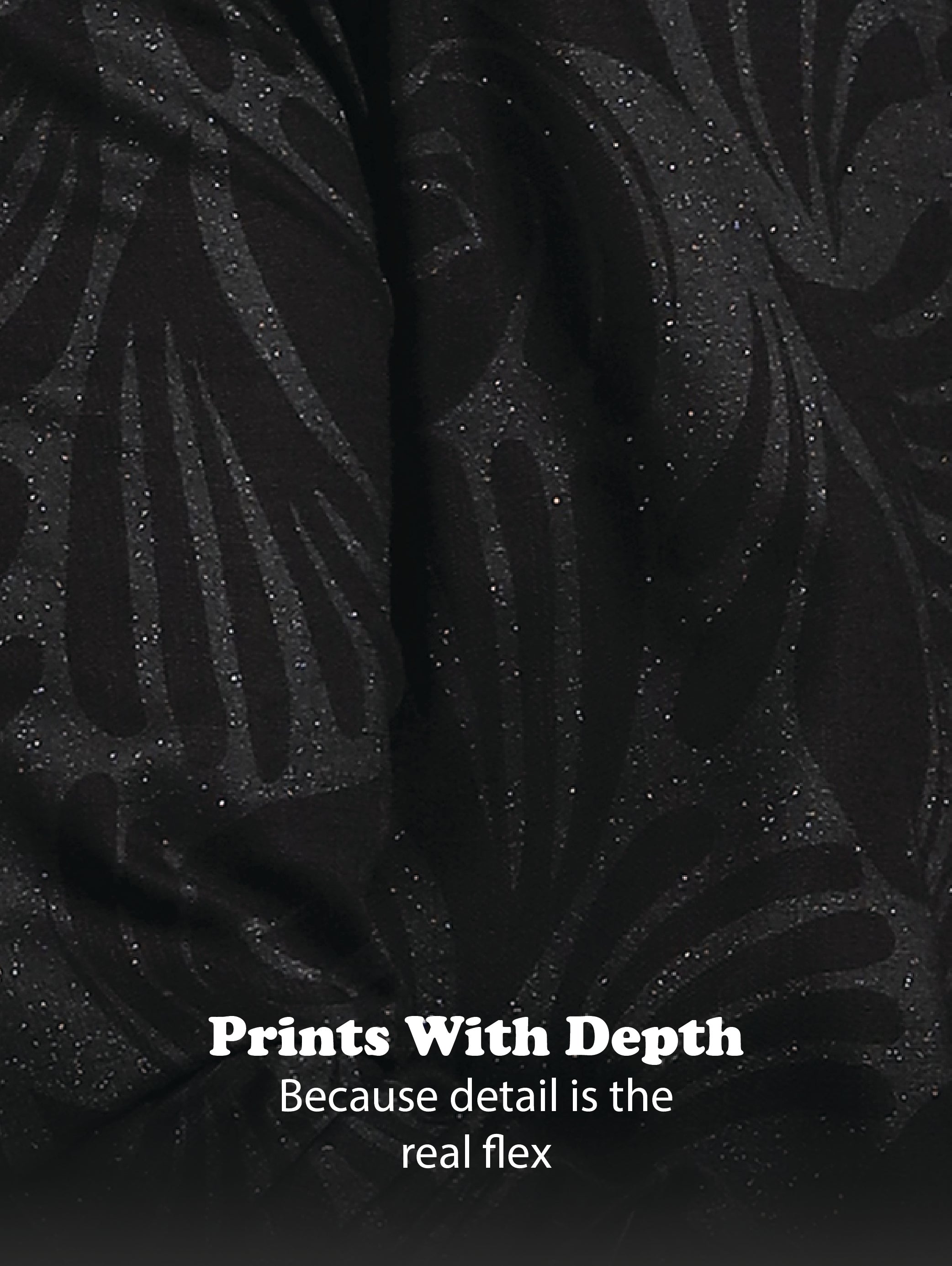 Men Black Glitter print festive wear
