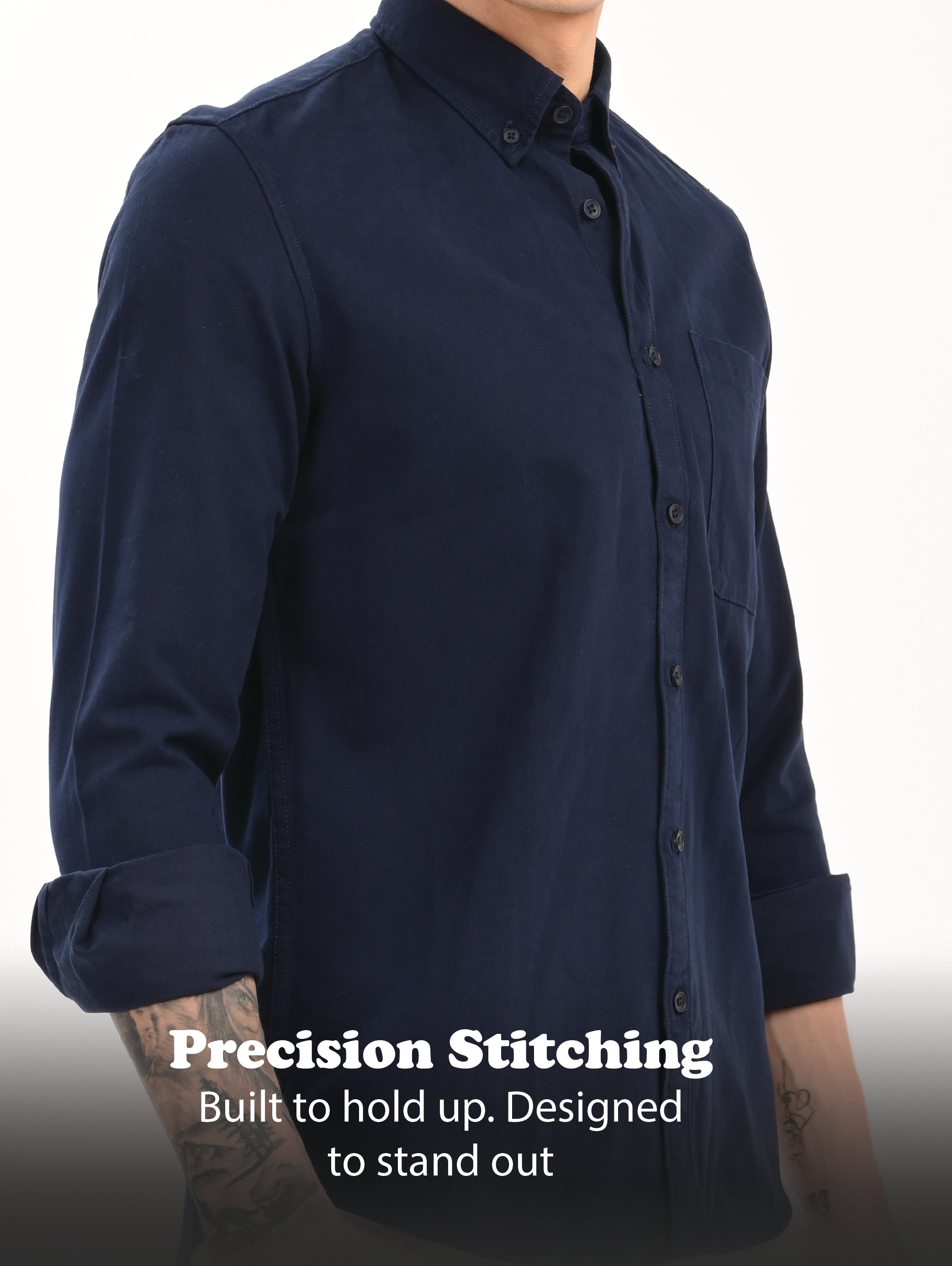 Men Navy Everyday Essential Solid Shirt