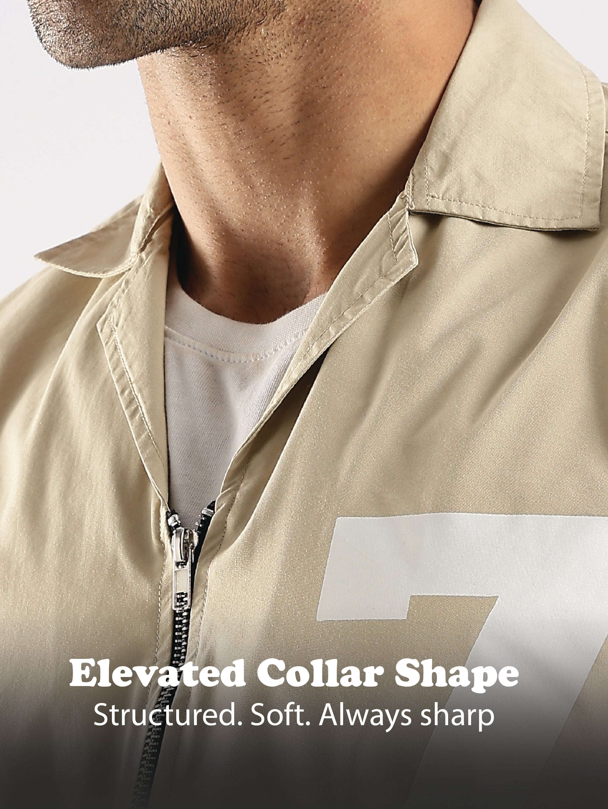 Men Cream Slim Fit Shirt