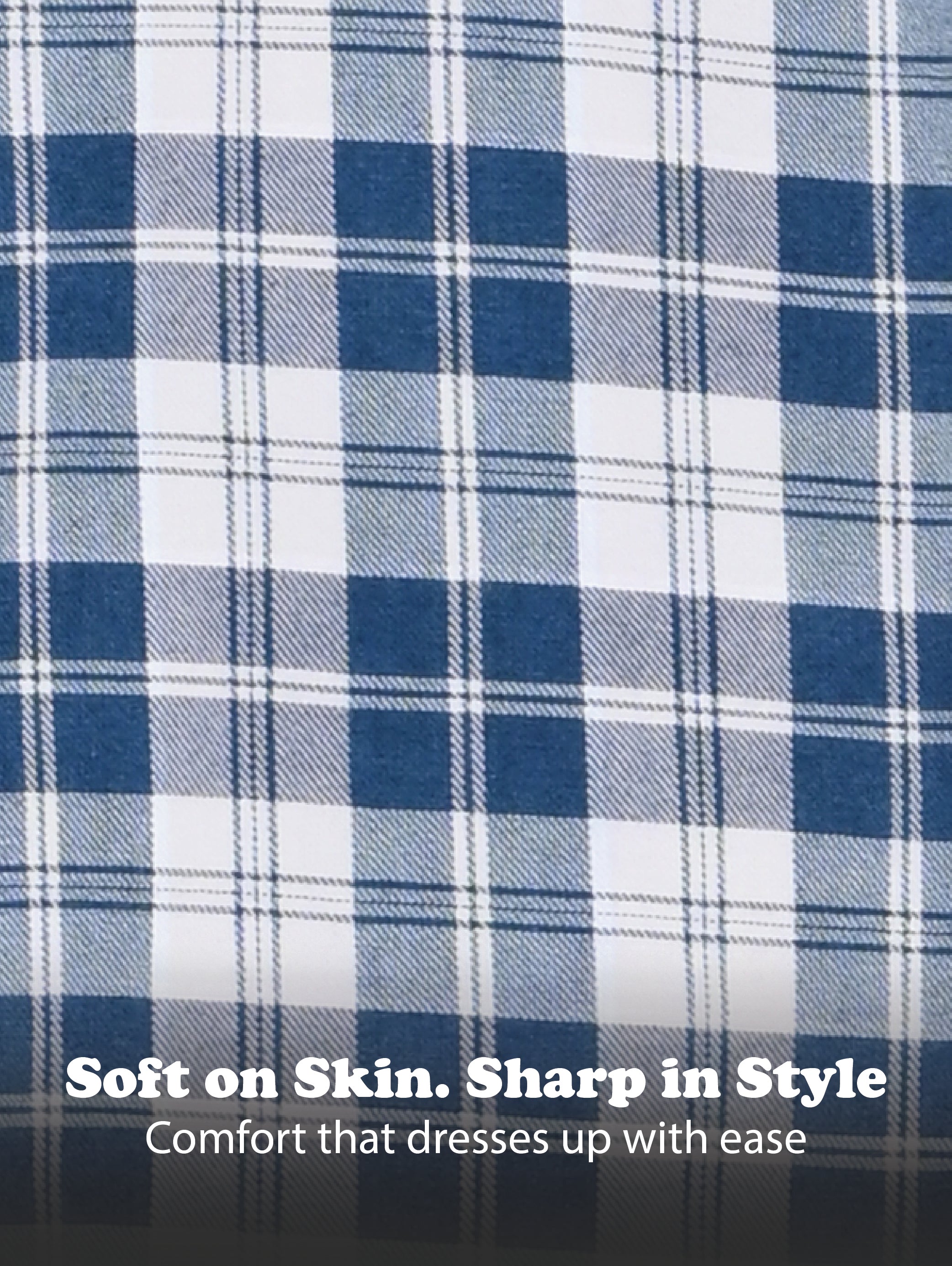 Men Blue Dyed Checked Shirt