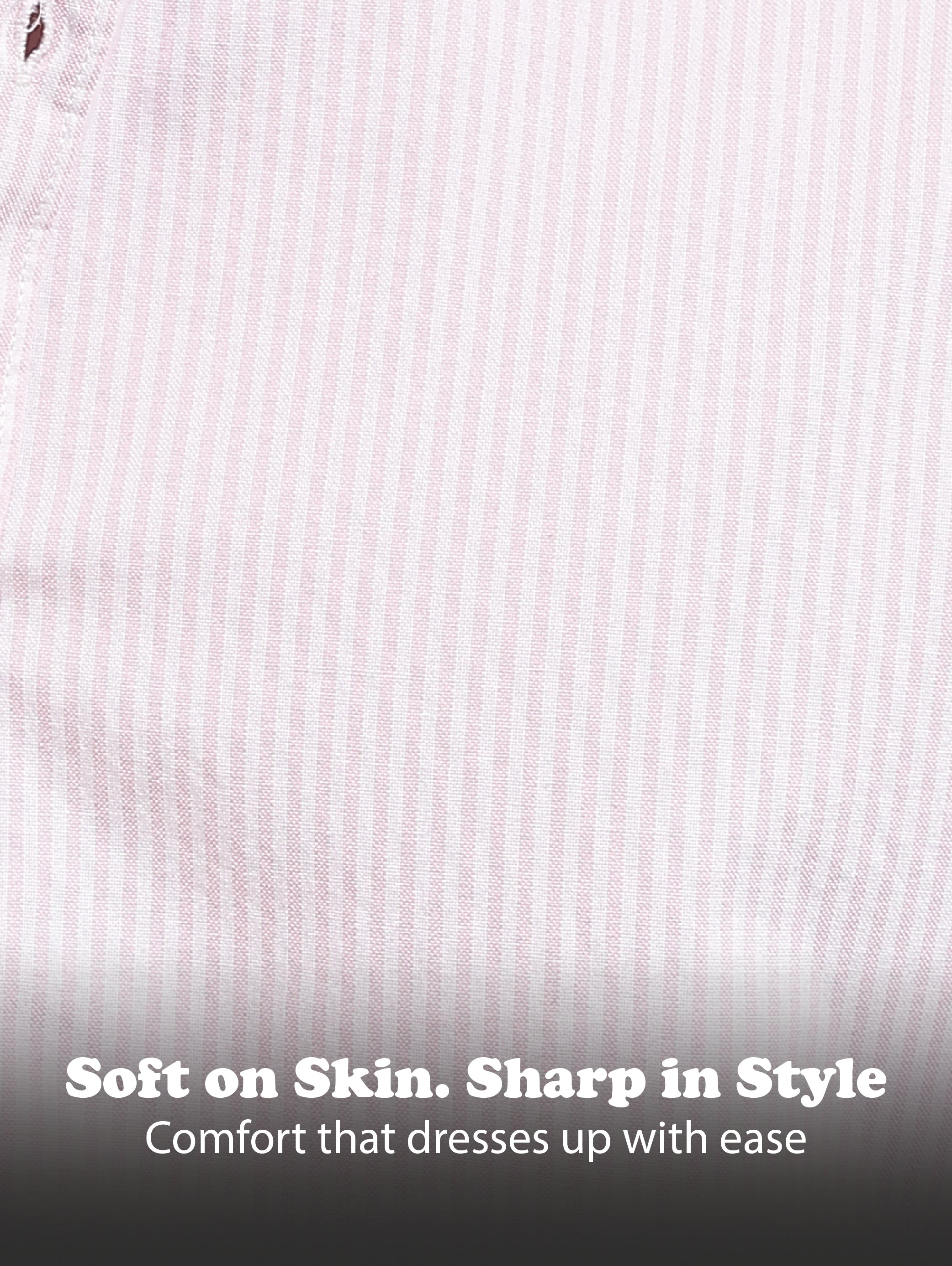 Men Pink Cotton Oxford Slim Fit Striped Shirt