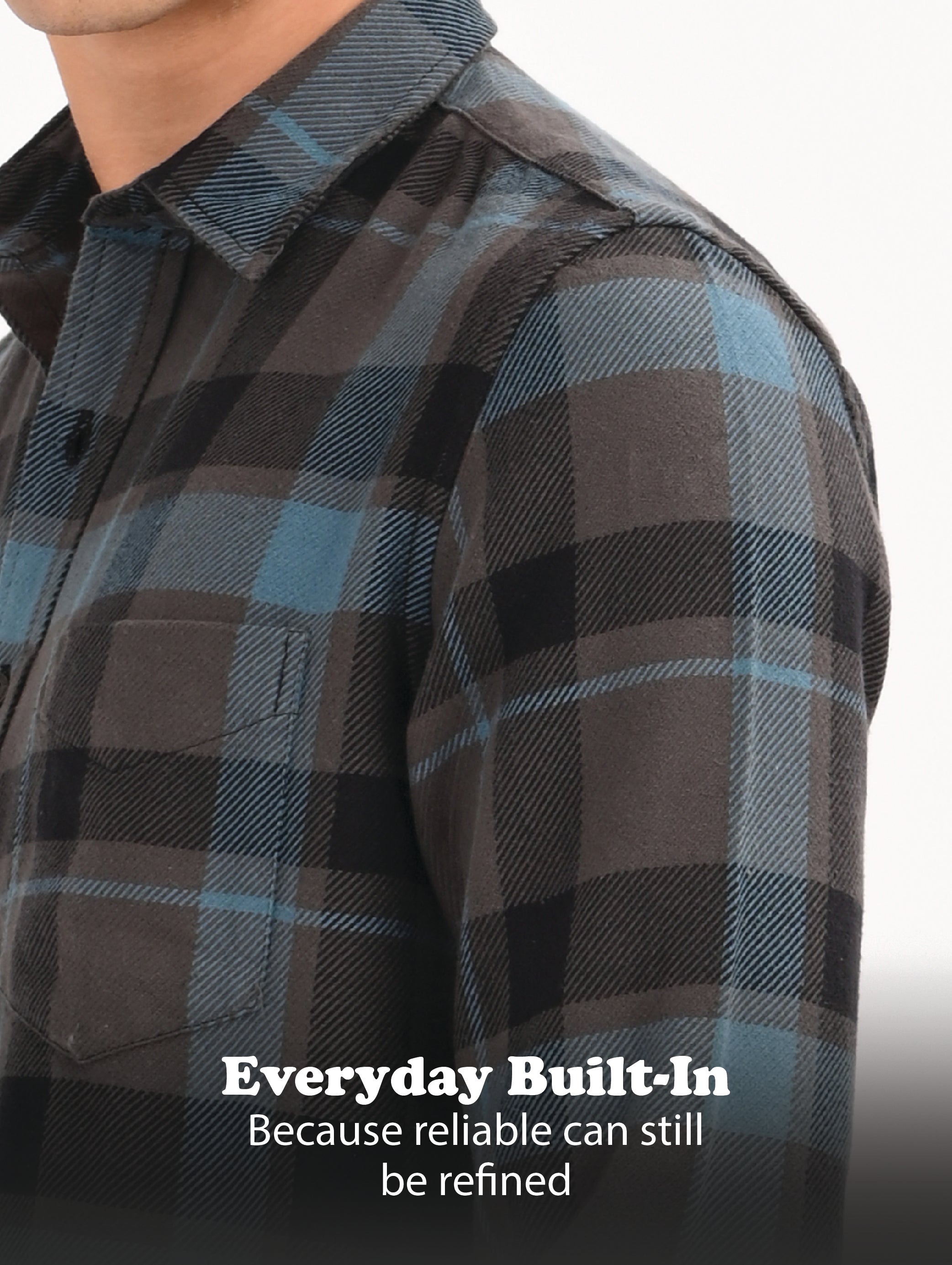 Men Blue Classic Checked Shirt