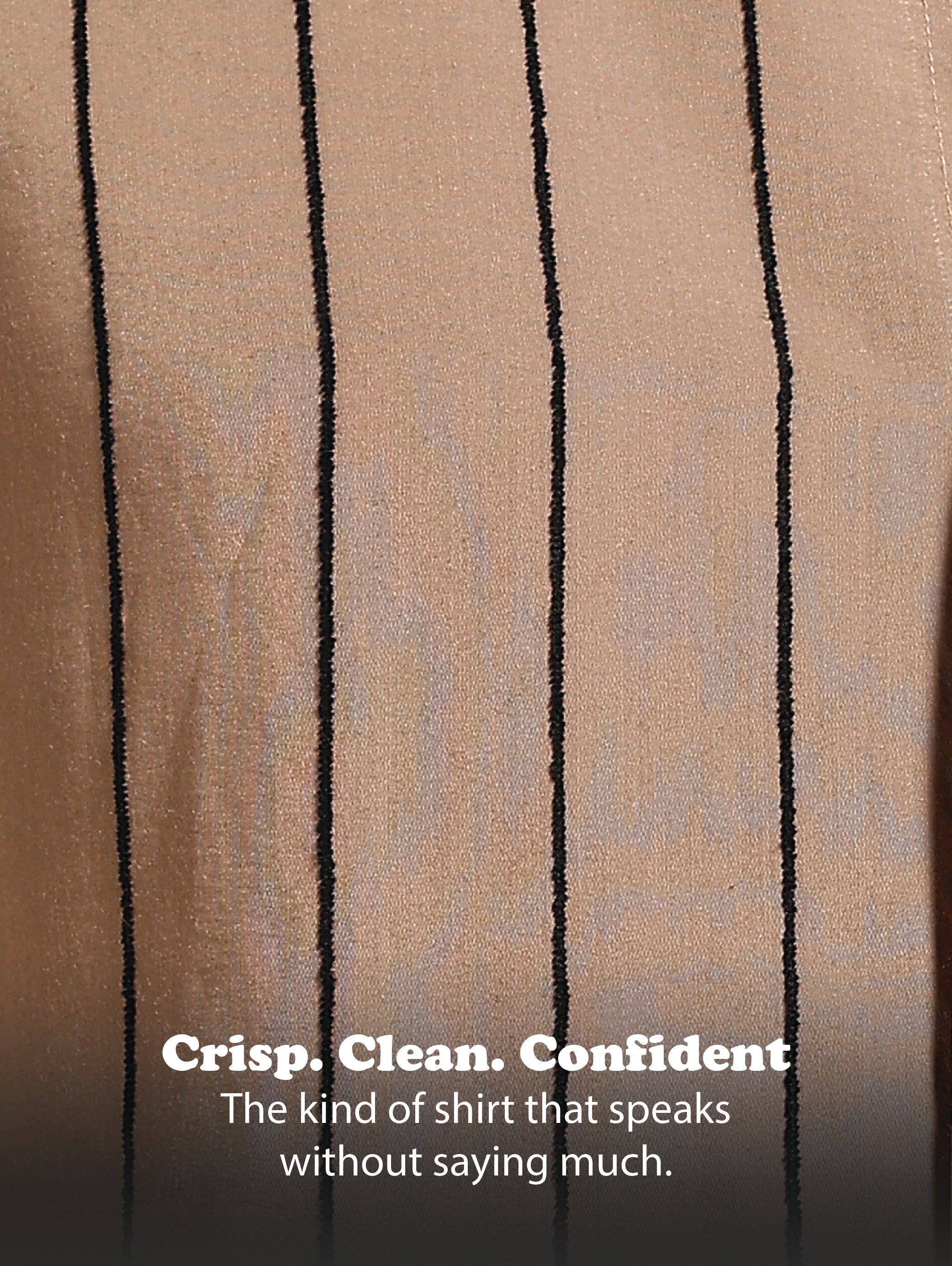 Men Khaki Nylon Slim Fit Striped Shirt