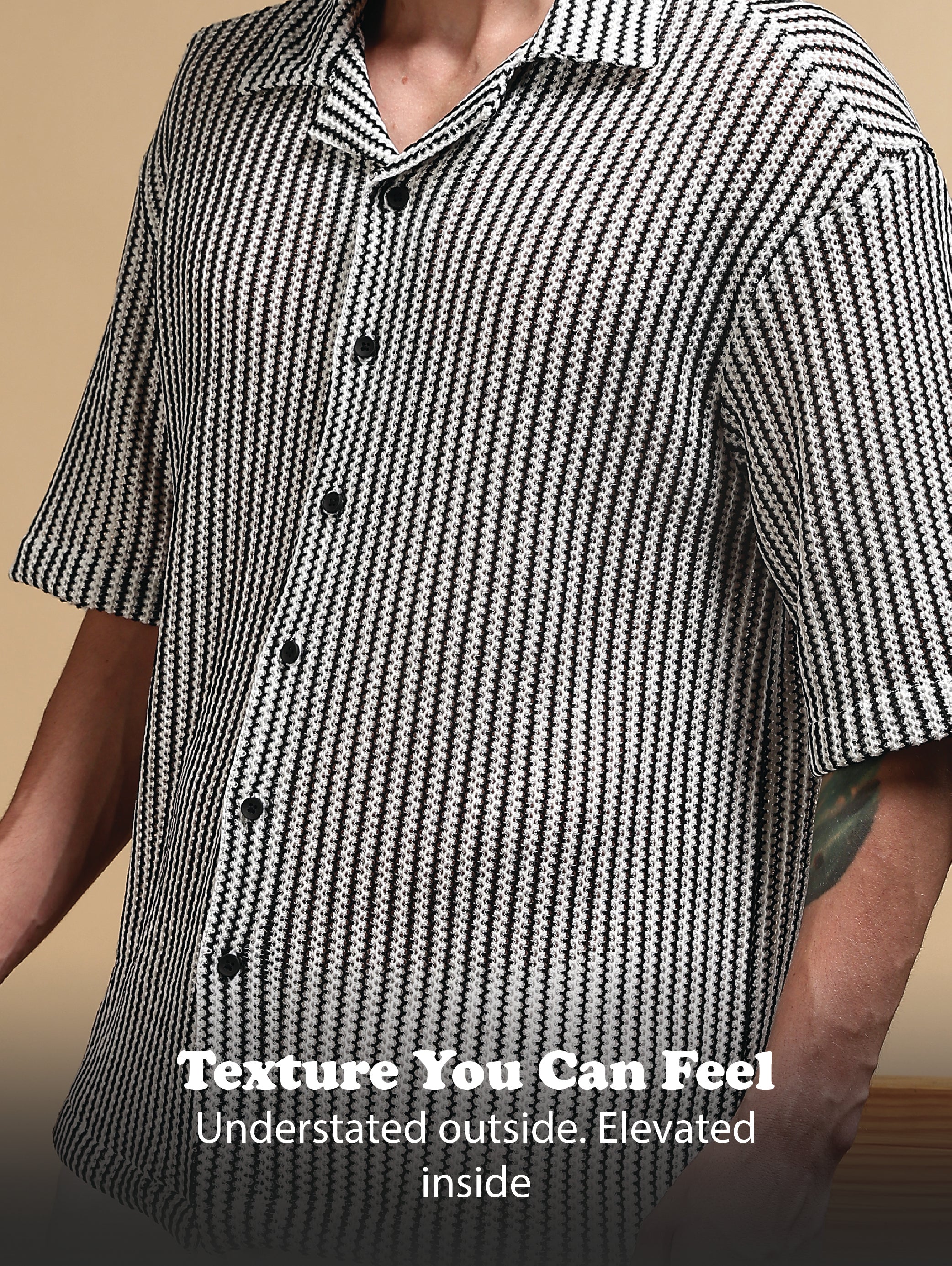 Men White Polyester Relaxed Fit Shirt