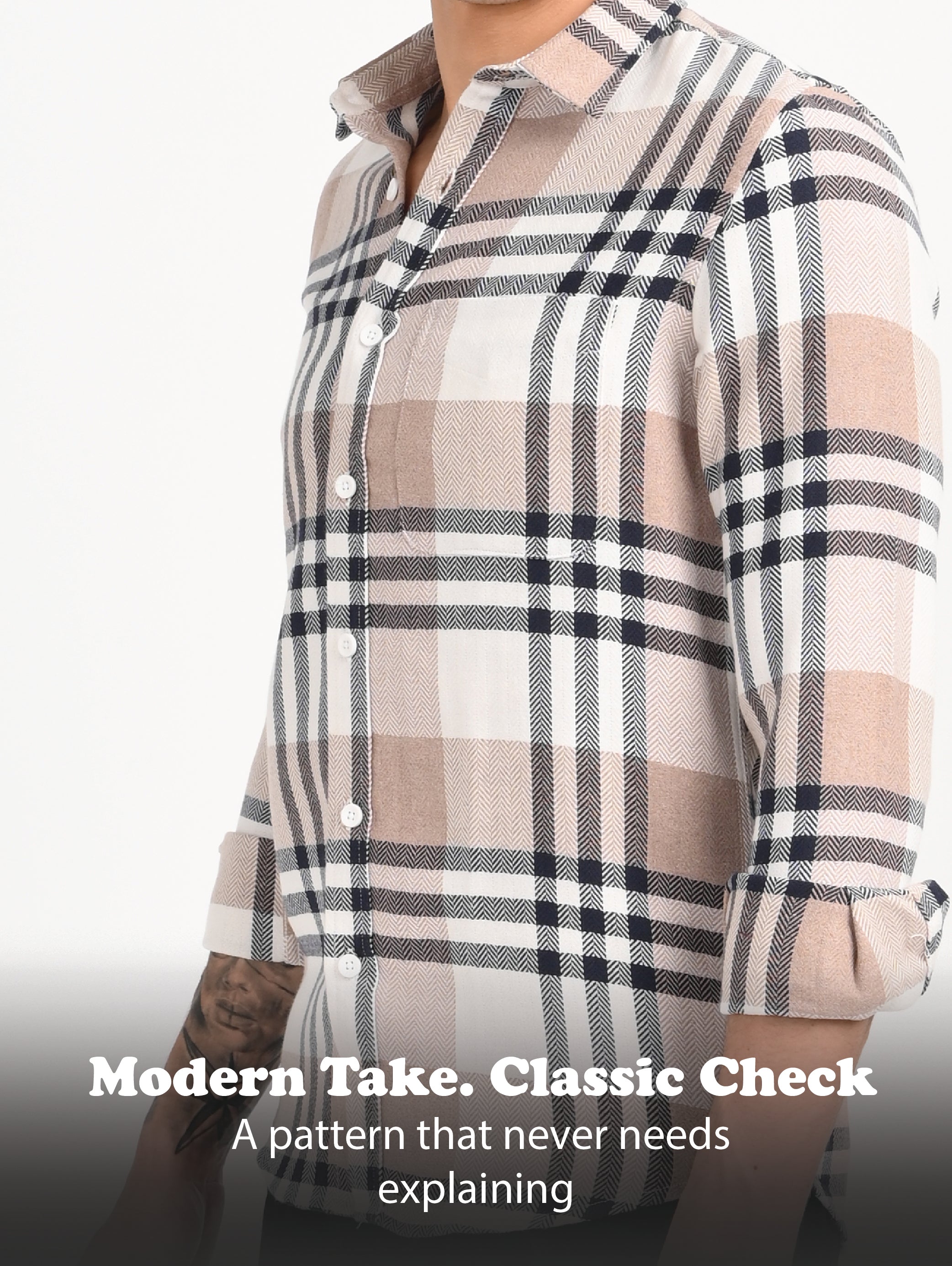 Men Navy Classic Bold Checked Shirt