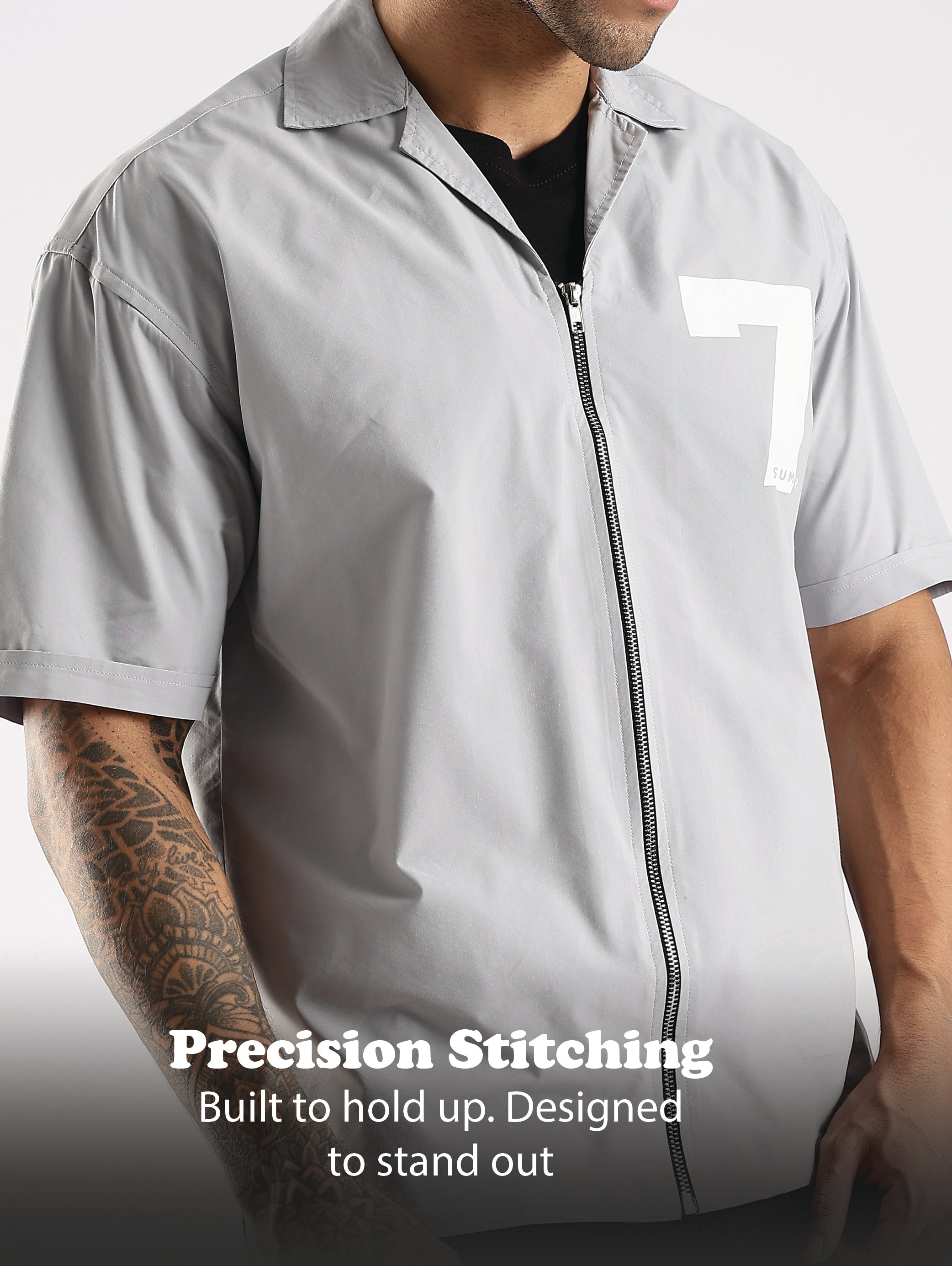 Men Grey Slim Fit Shirt