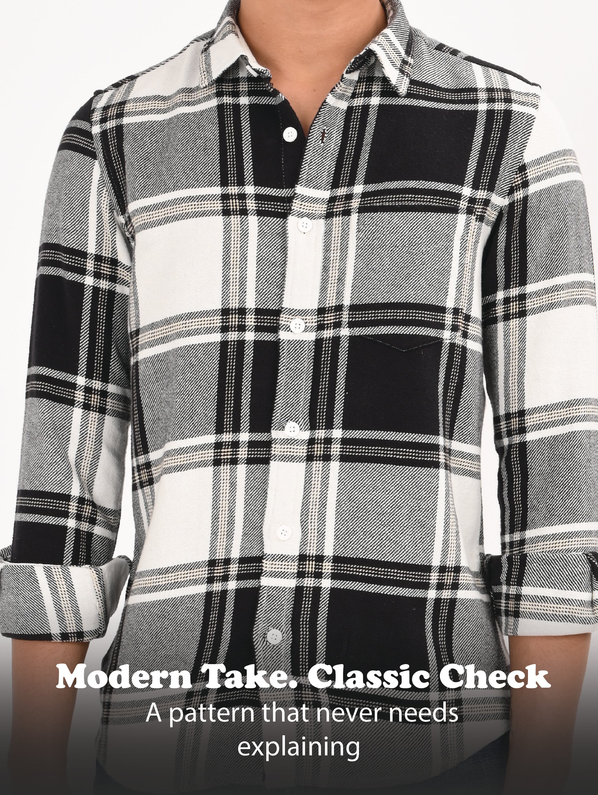 Men Black Classic Checked Shirt