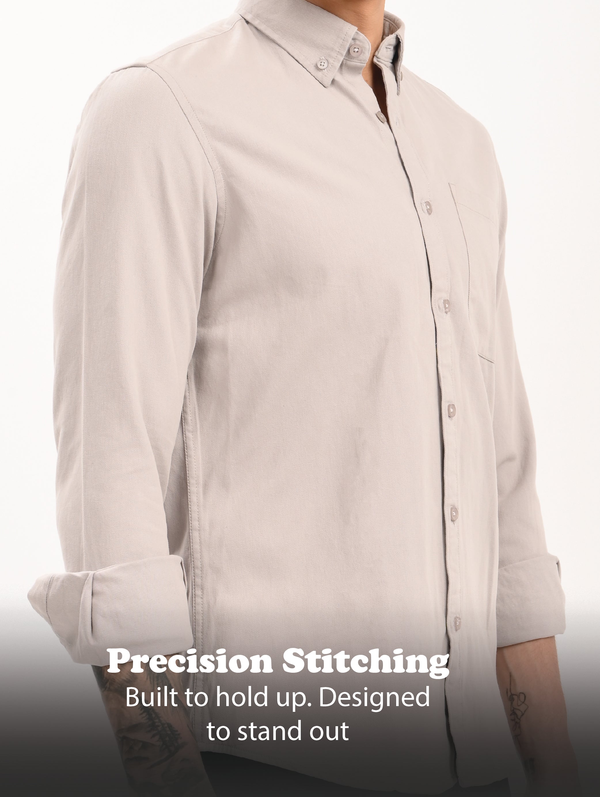 Men Grey Everyday Essential Solid Shirt