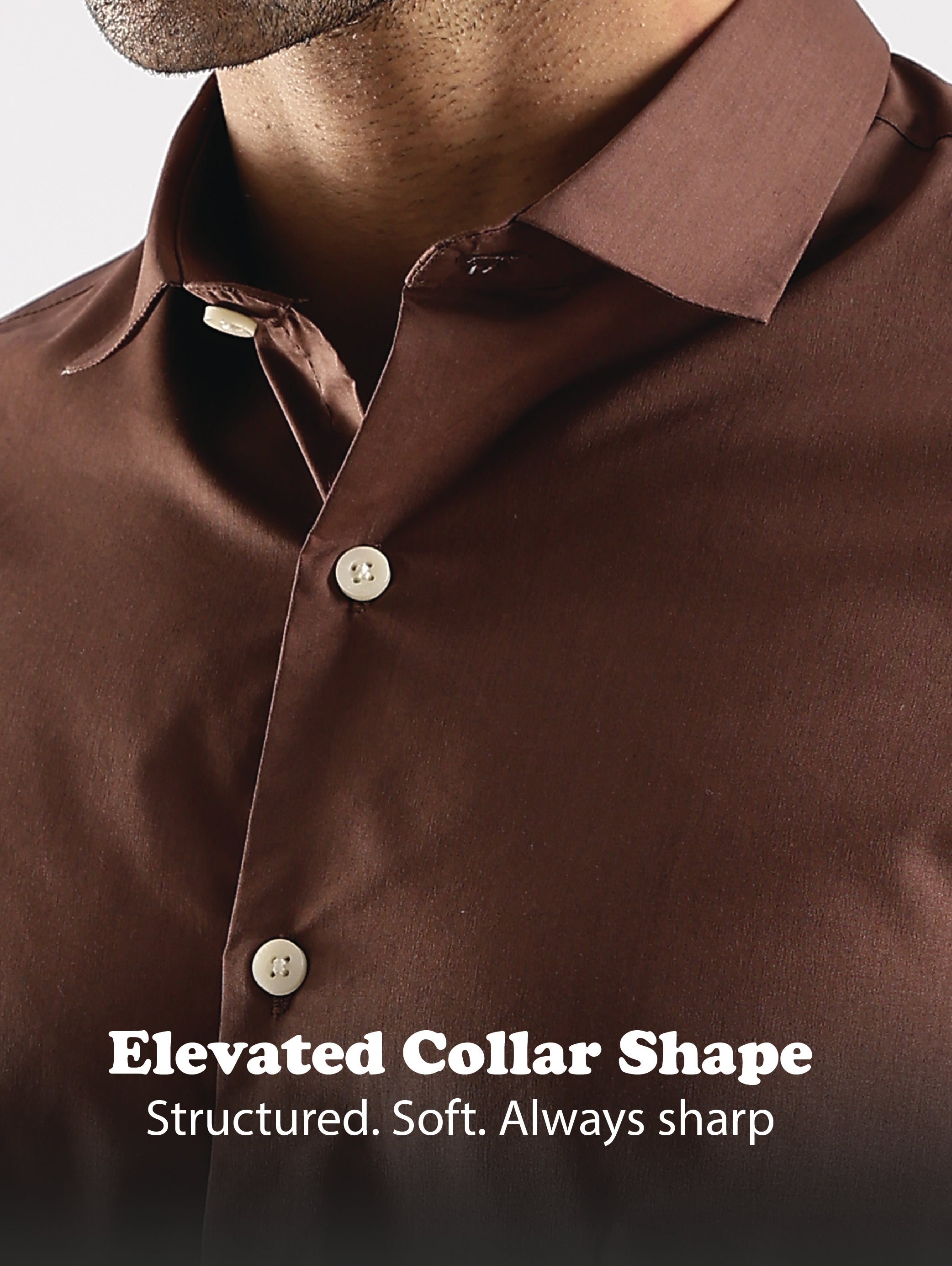Men Brown Cotton Slim Fit Shirt