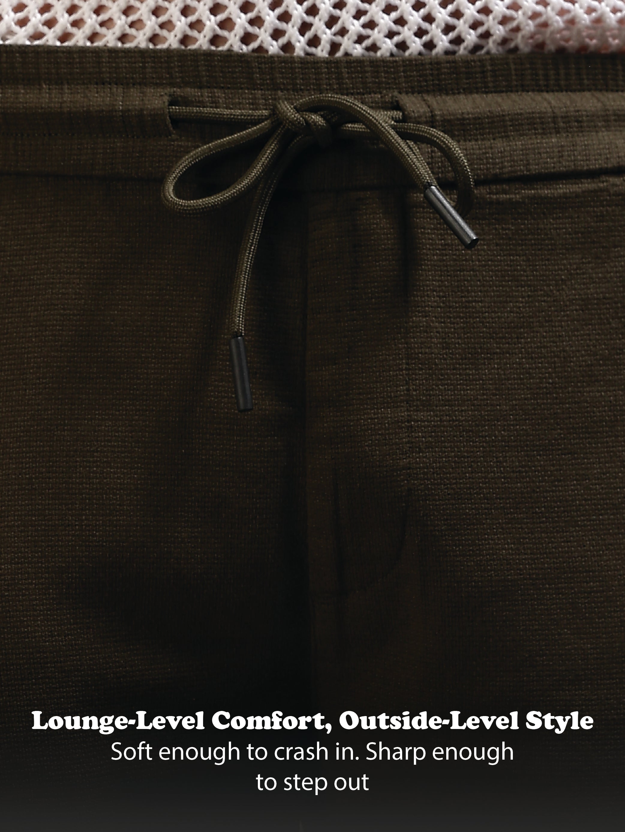 Men Grey Cotton Loose Fit Drawcord Pants