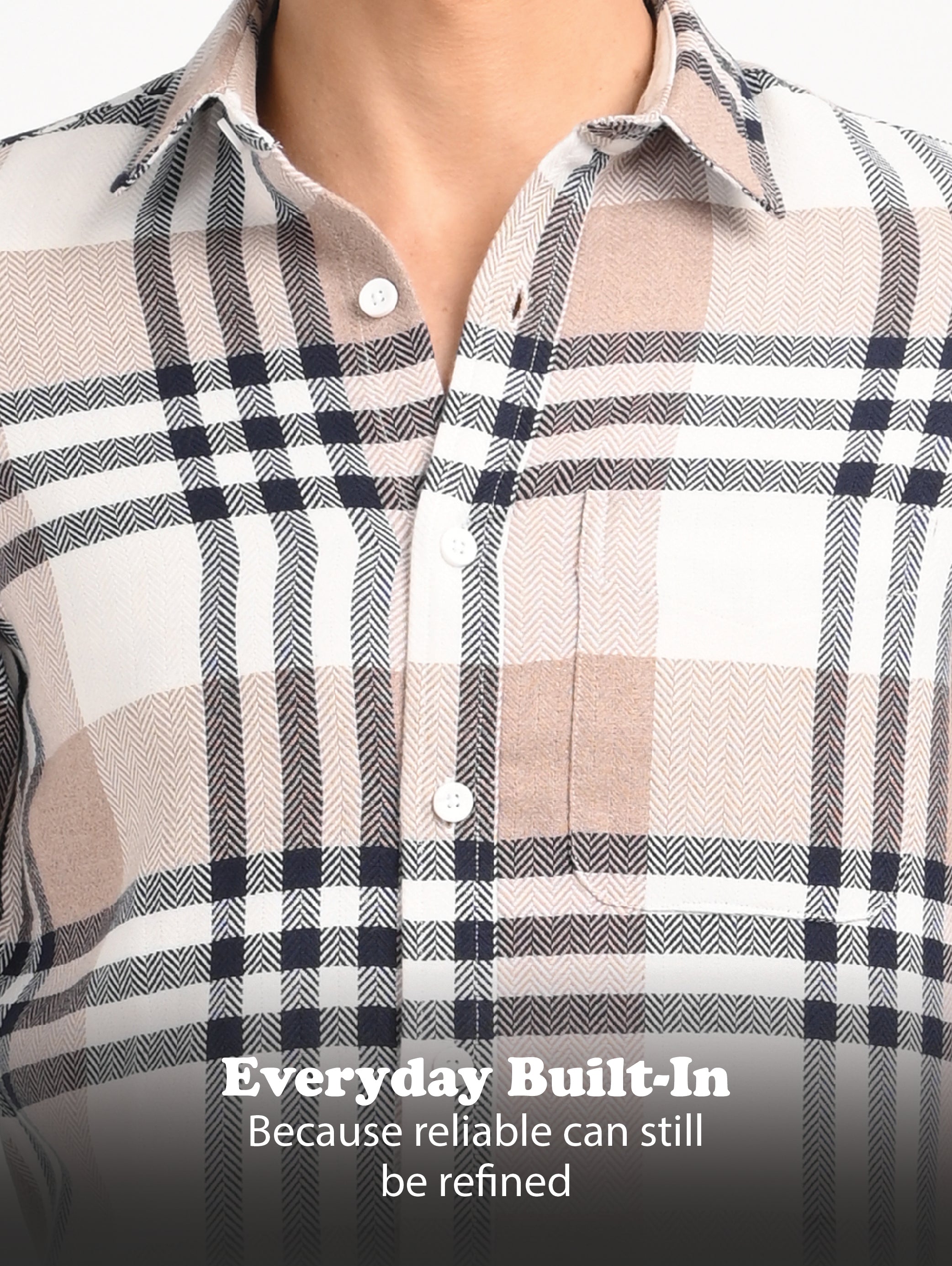 Men Navy Classic Bold Checked Shirt