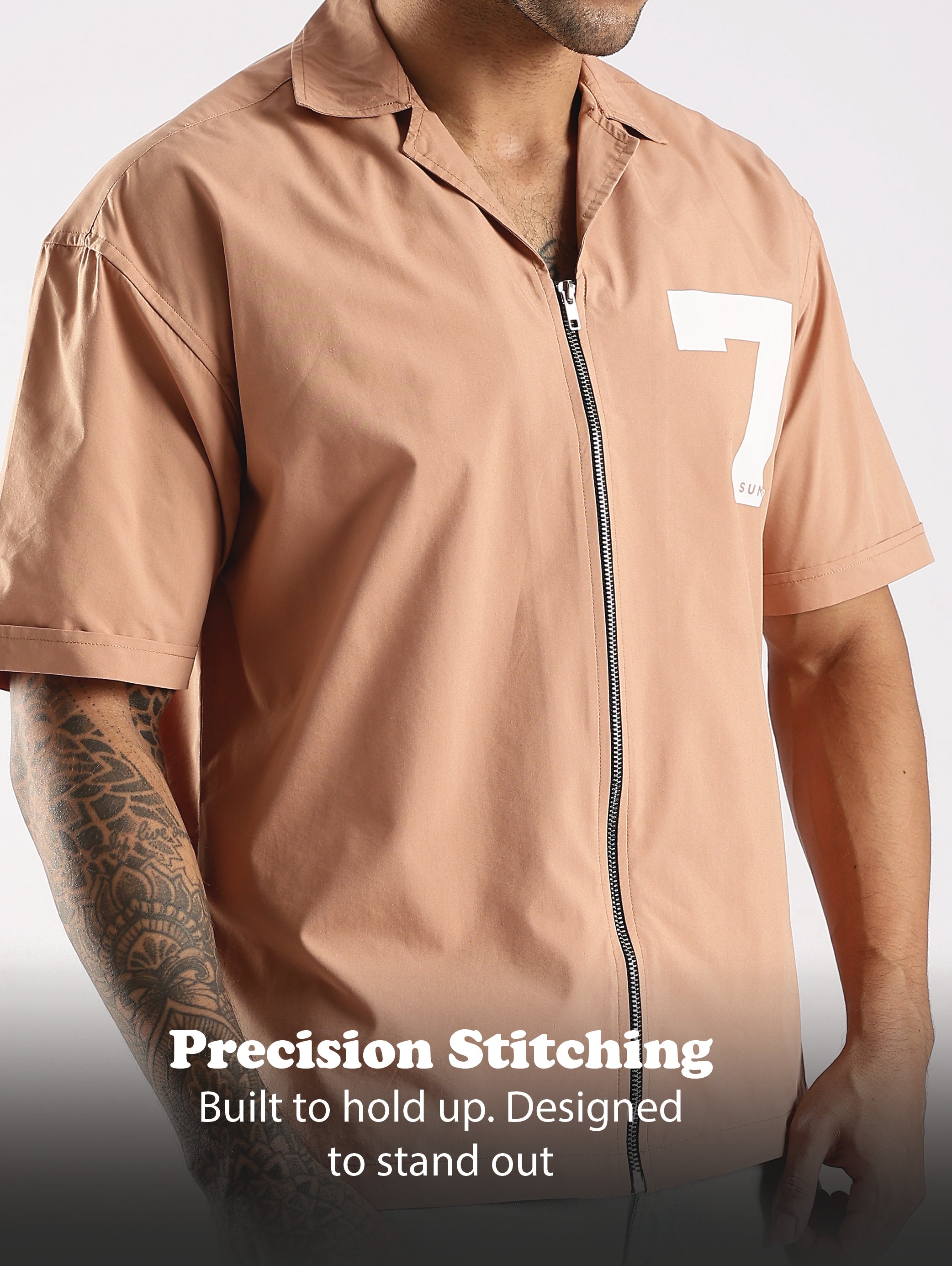 Men Peach Slim Fit Shirt