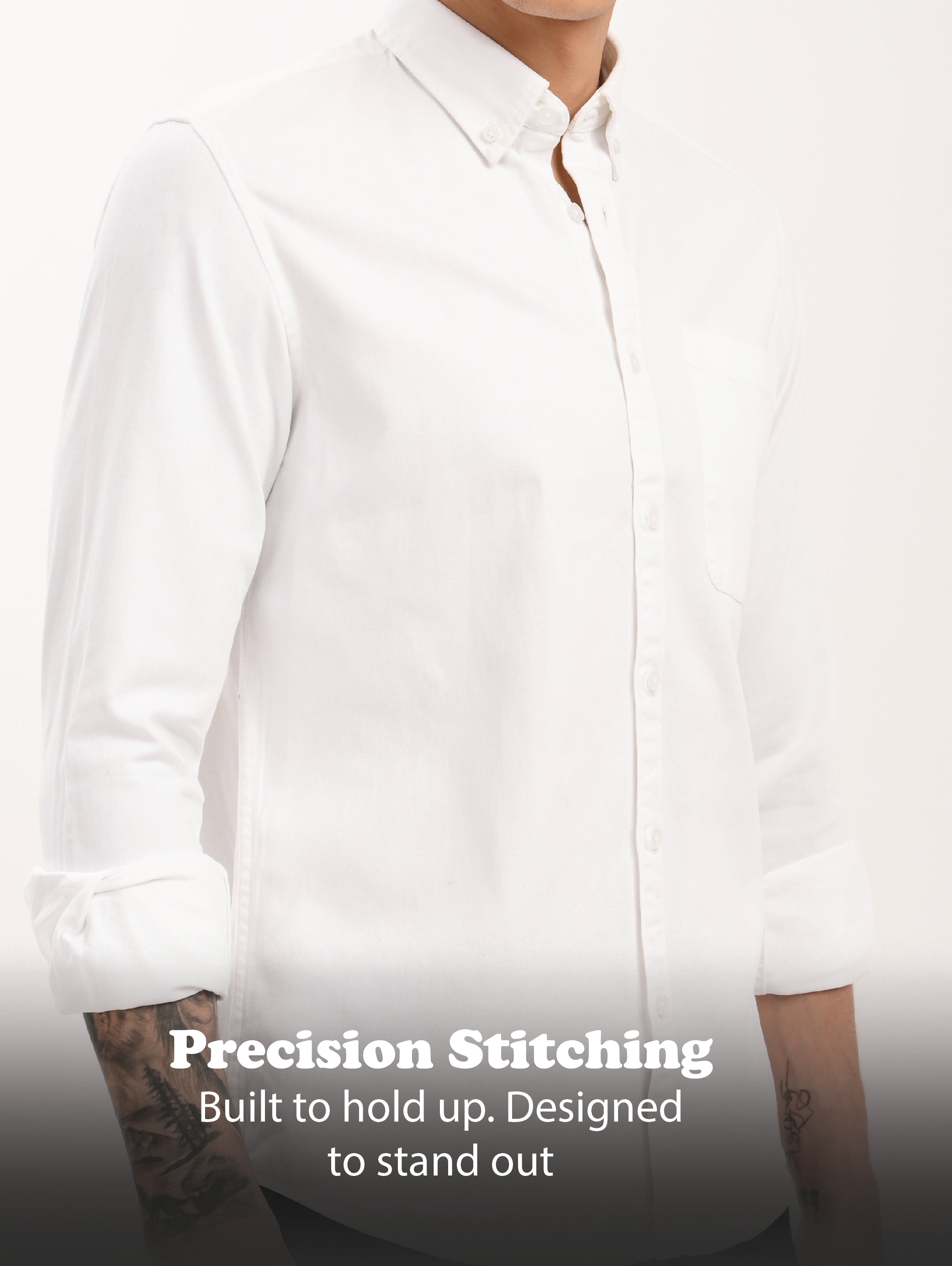 Men White Everyday Essential Solid Shirt