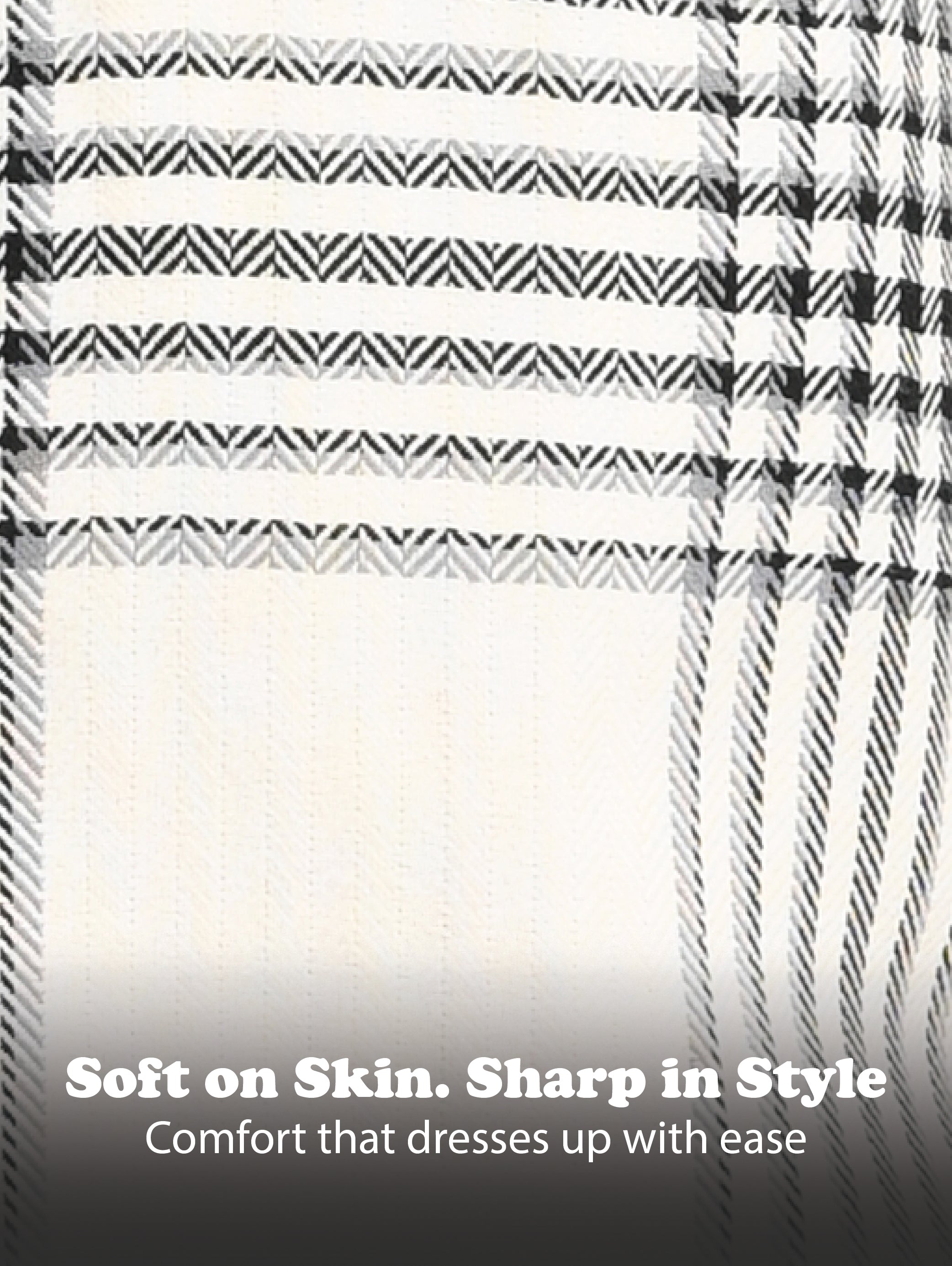 Men White Classic Bold Checked Shirt