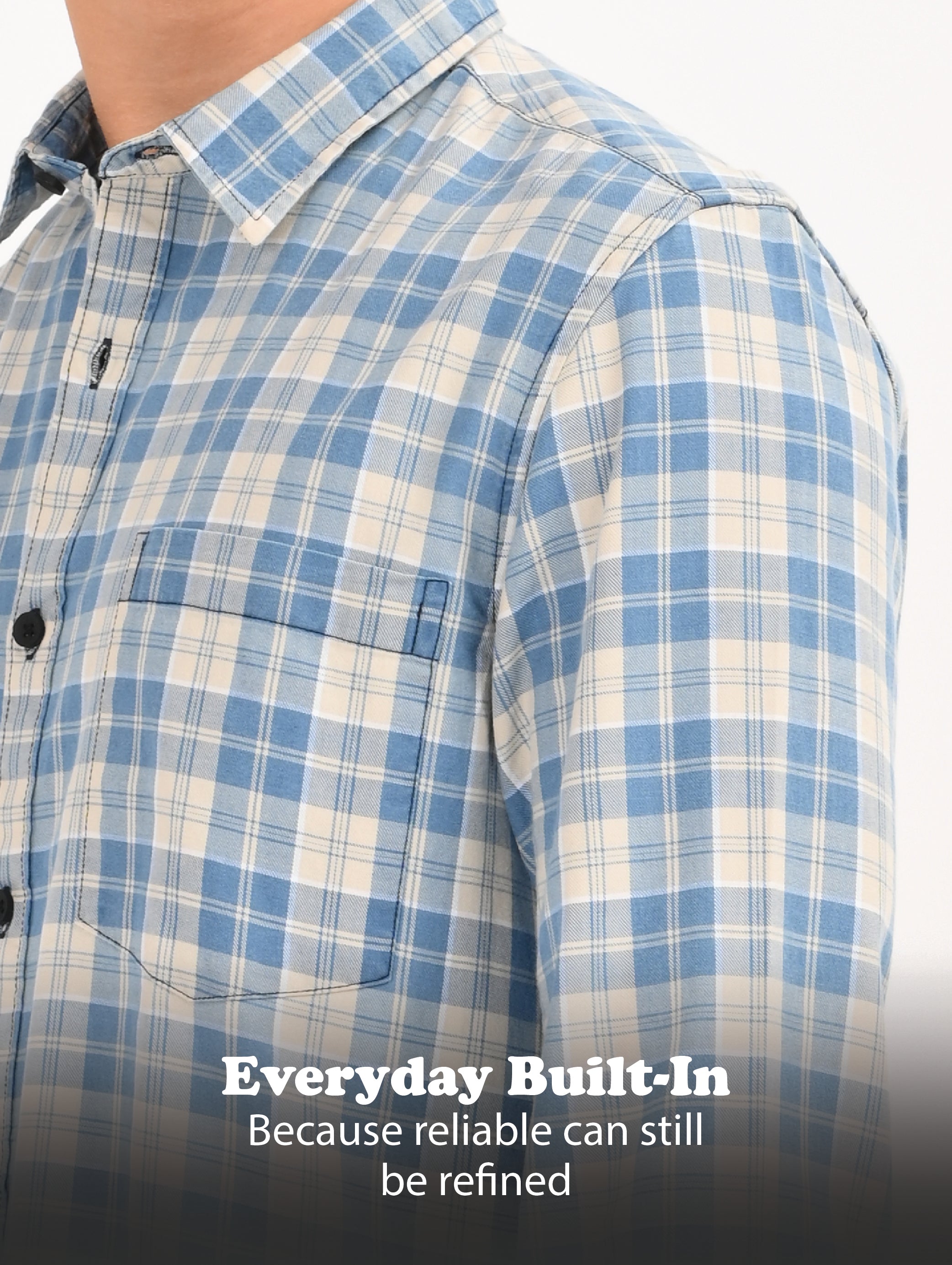Men Indigo Dyed Checked Shirt