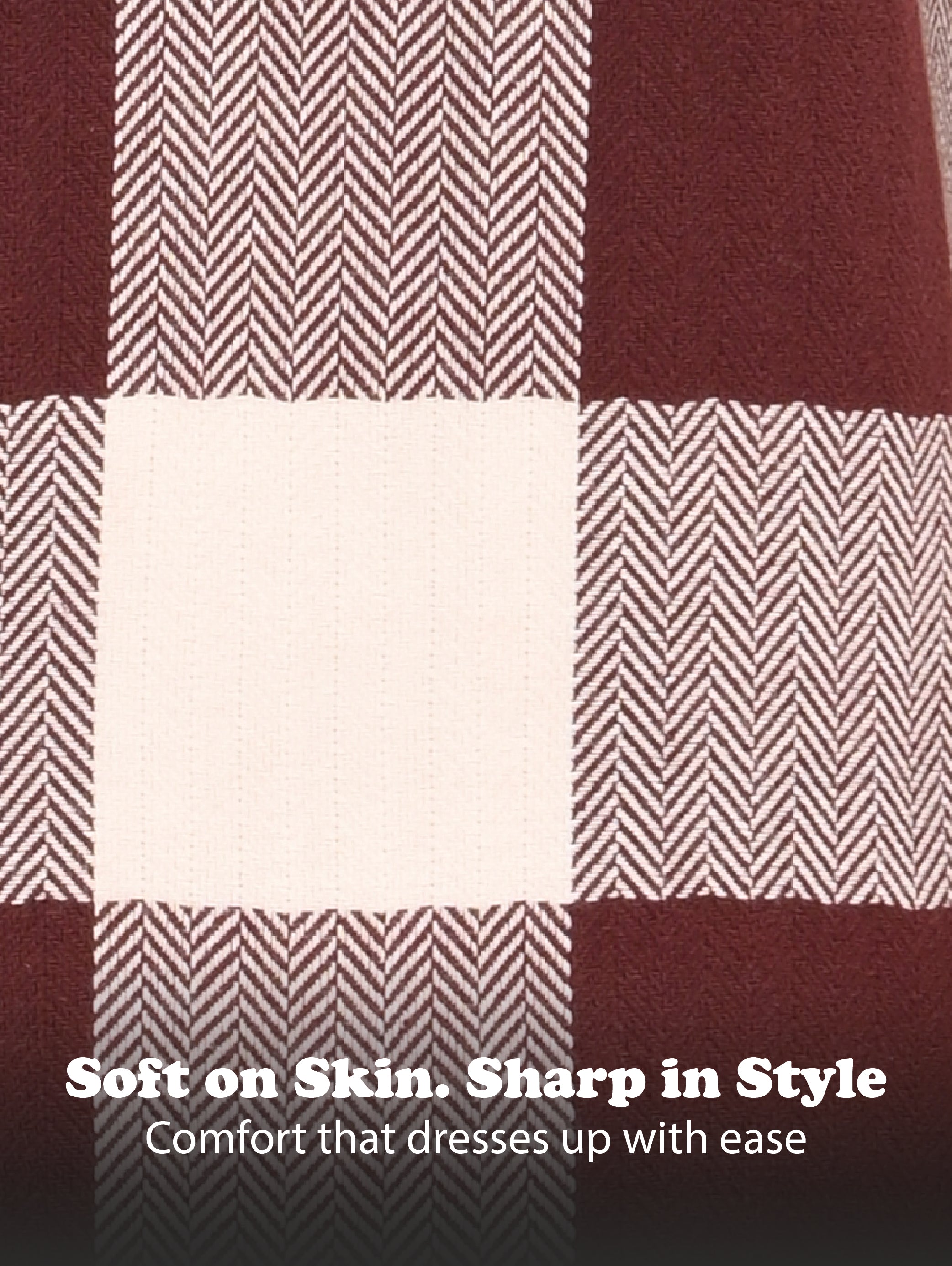 Men Maroon Classic Bold Checked Shirt