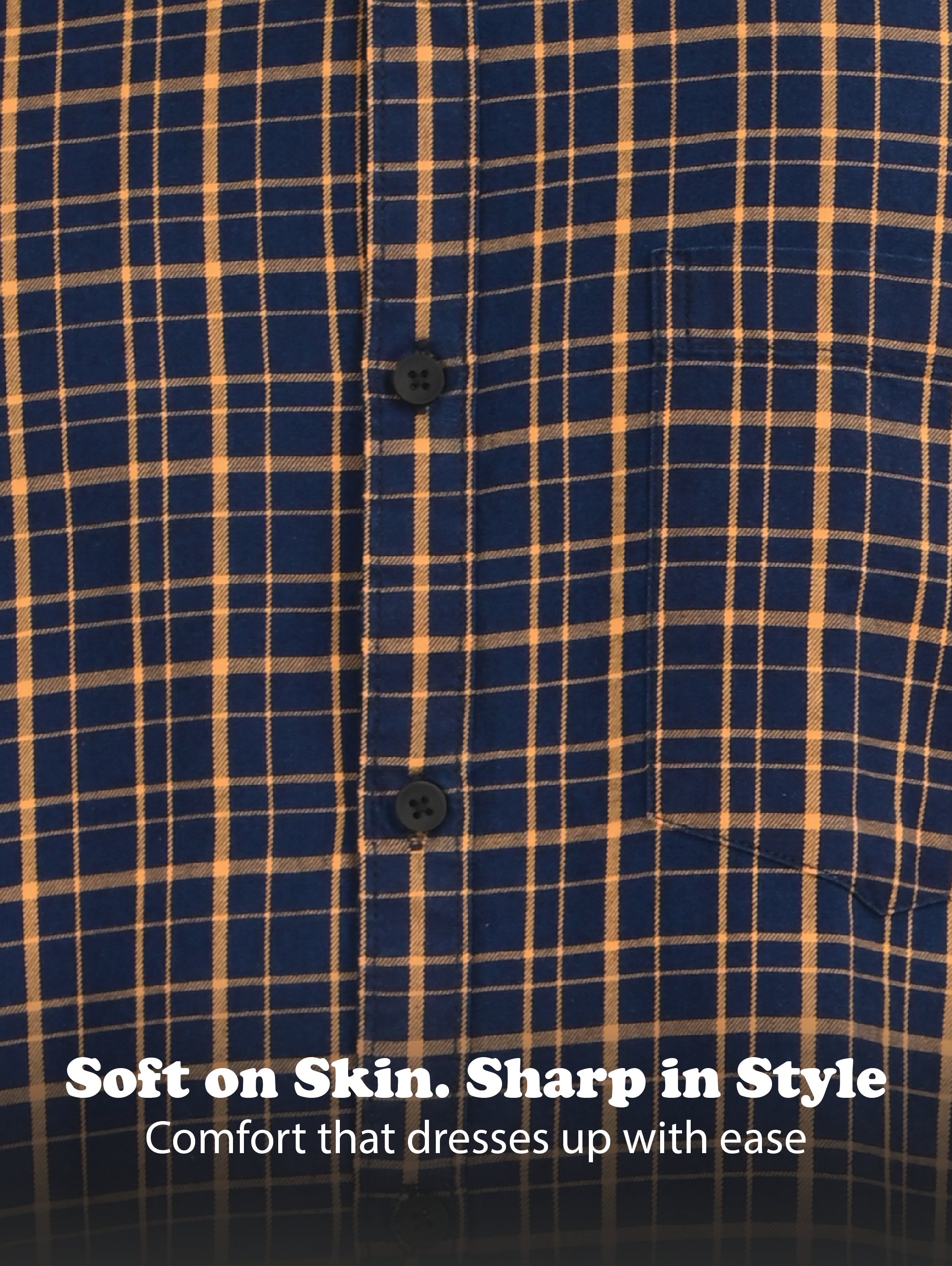 Men Navy Dyed Checked Shirt
