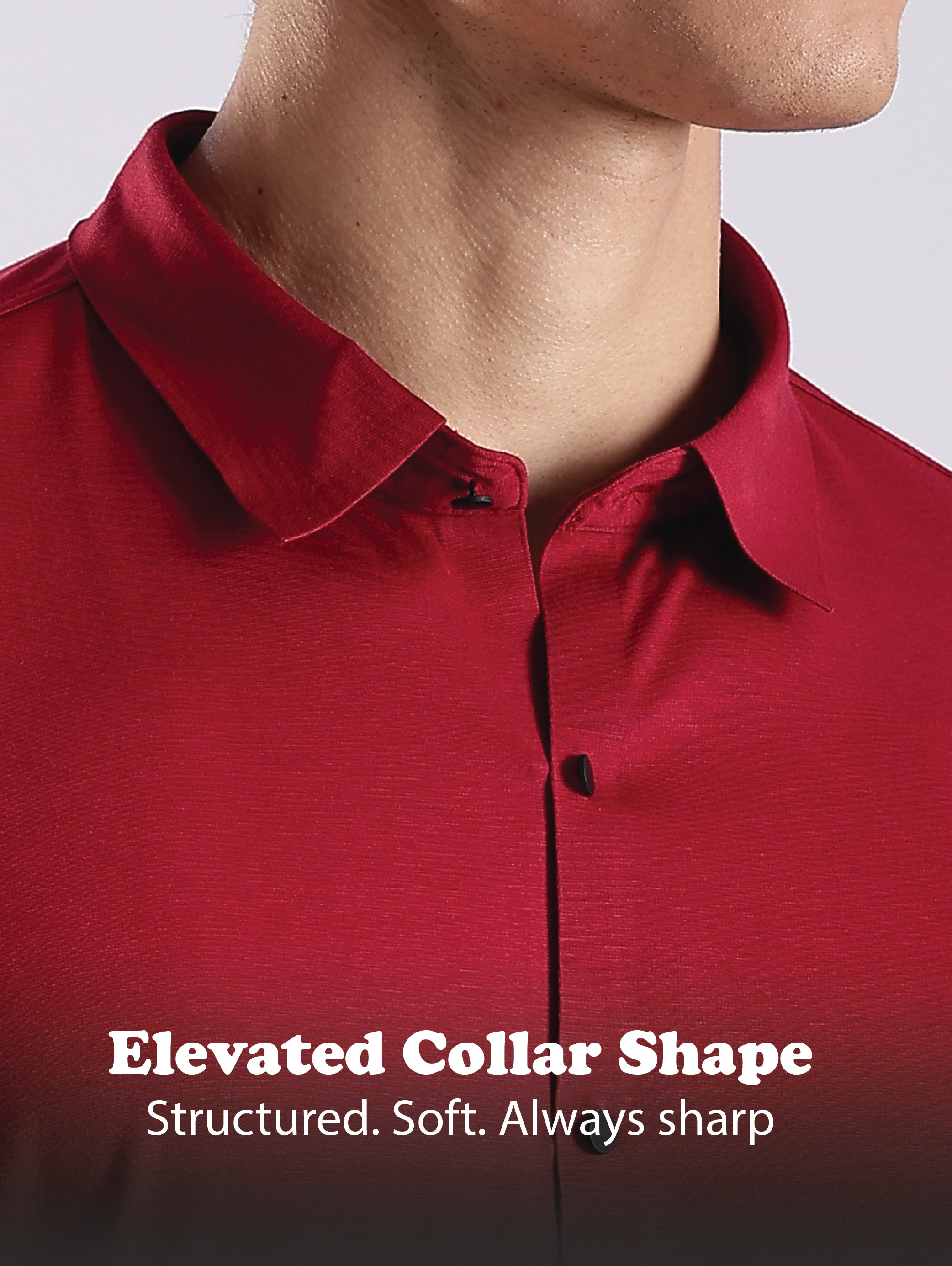 Men Maroon Knitted Slim Fit Shirt