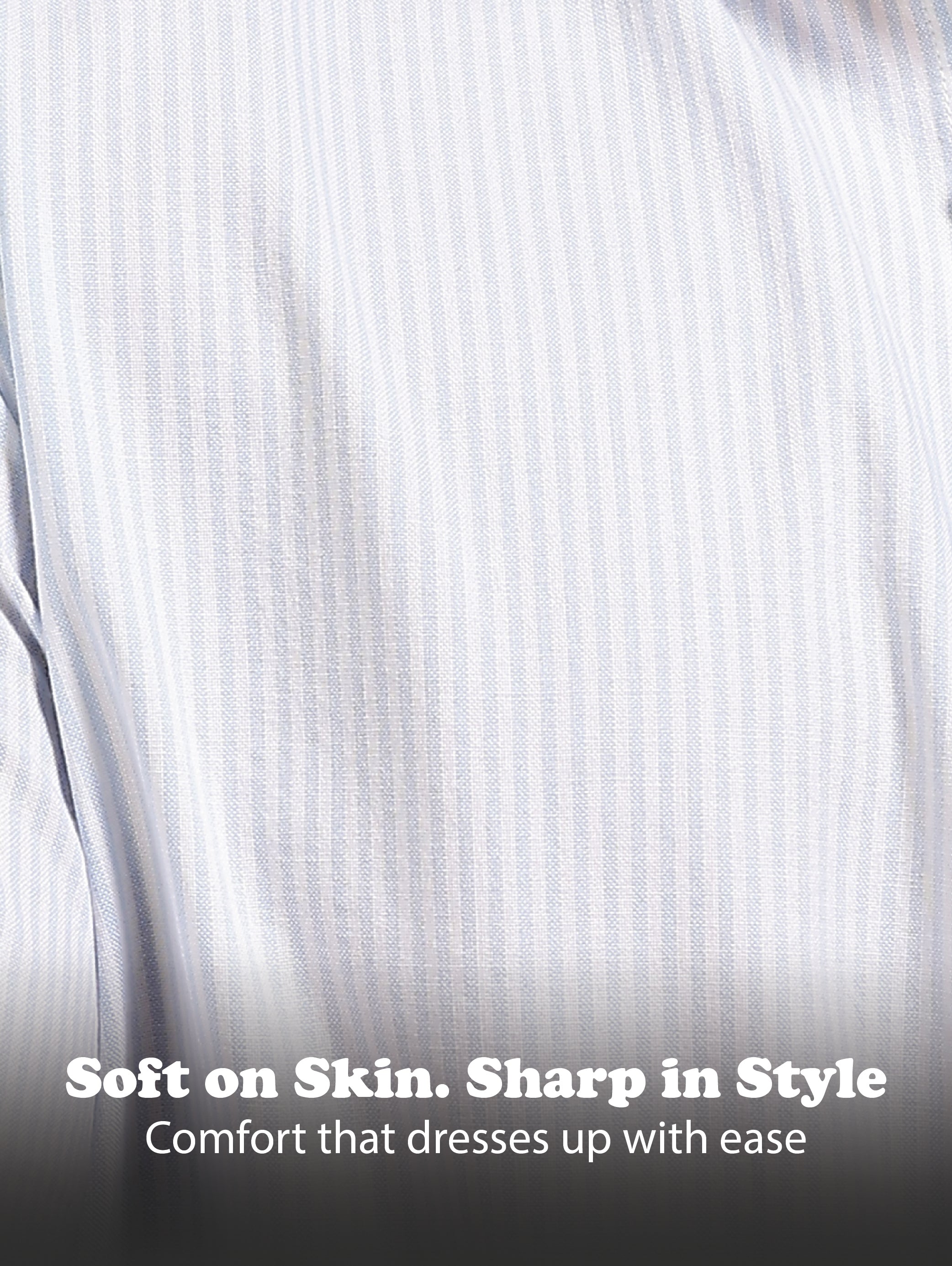 Men Blue Cotton Oxford Slim Fit Striped Shirt