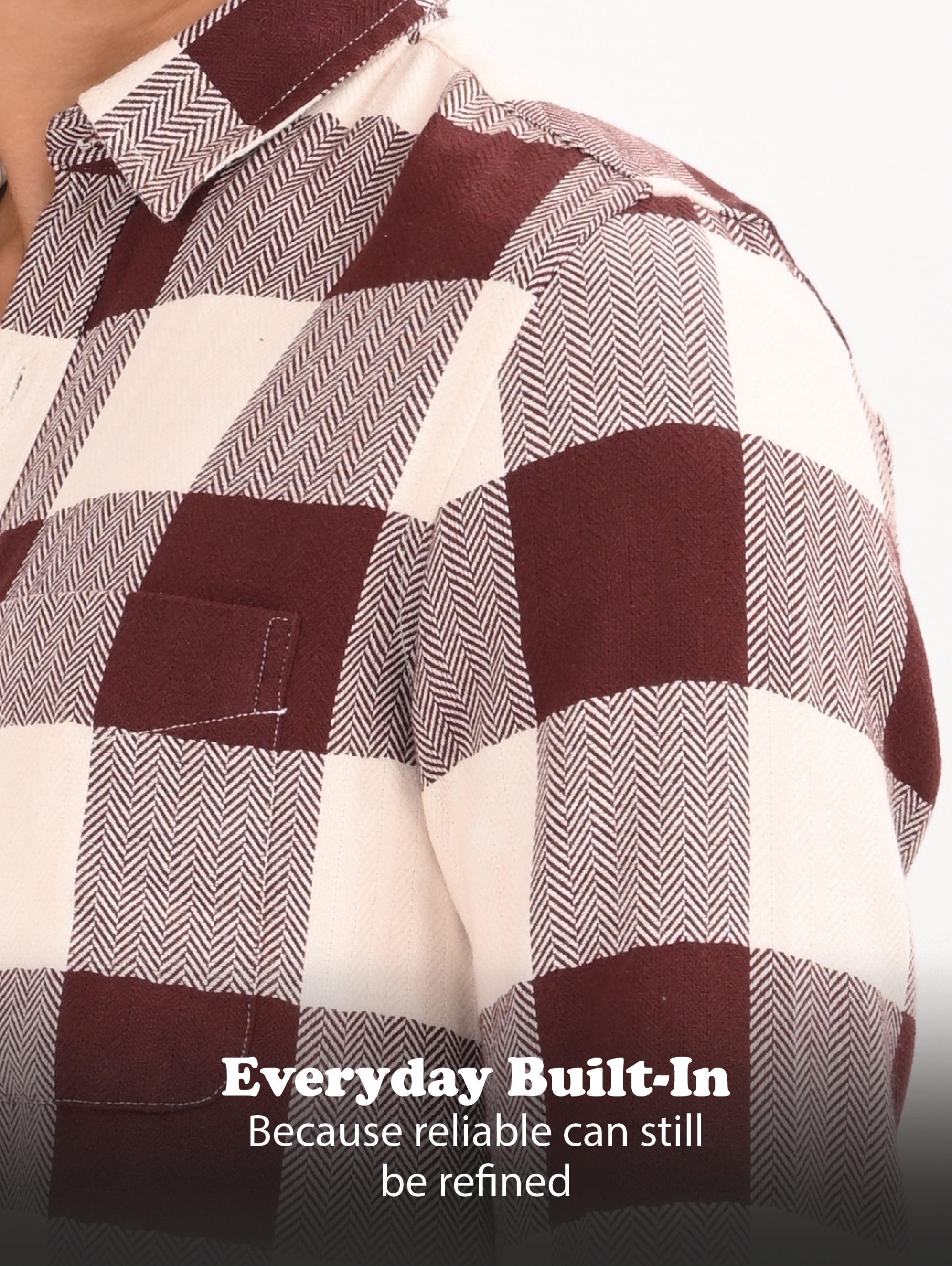 Men Maroon Classic Bold Checked Shirt