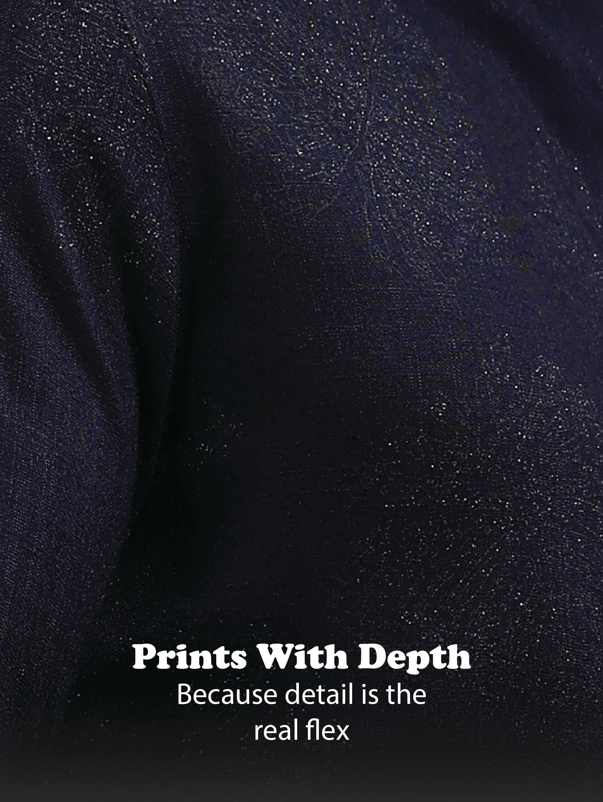 Men Navy Blue Glitter print festive wear