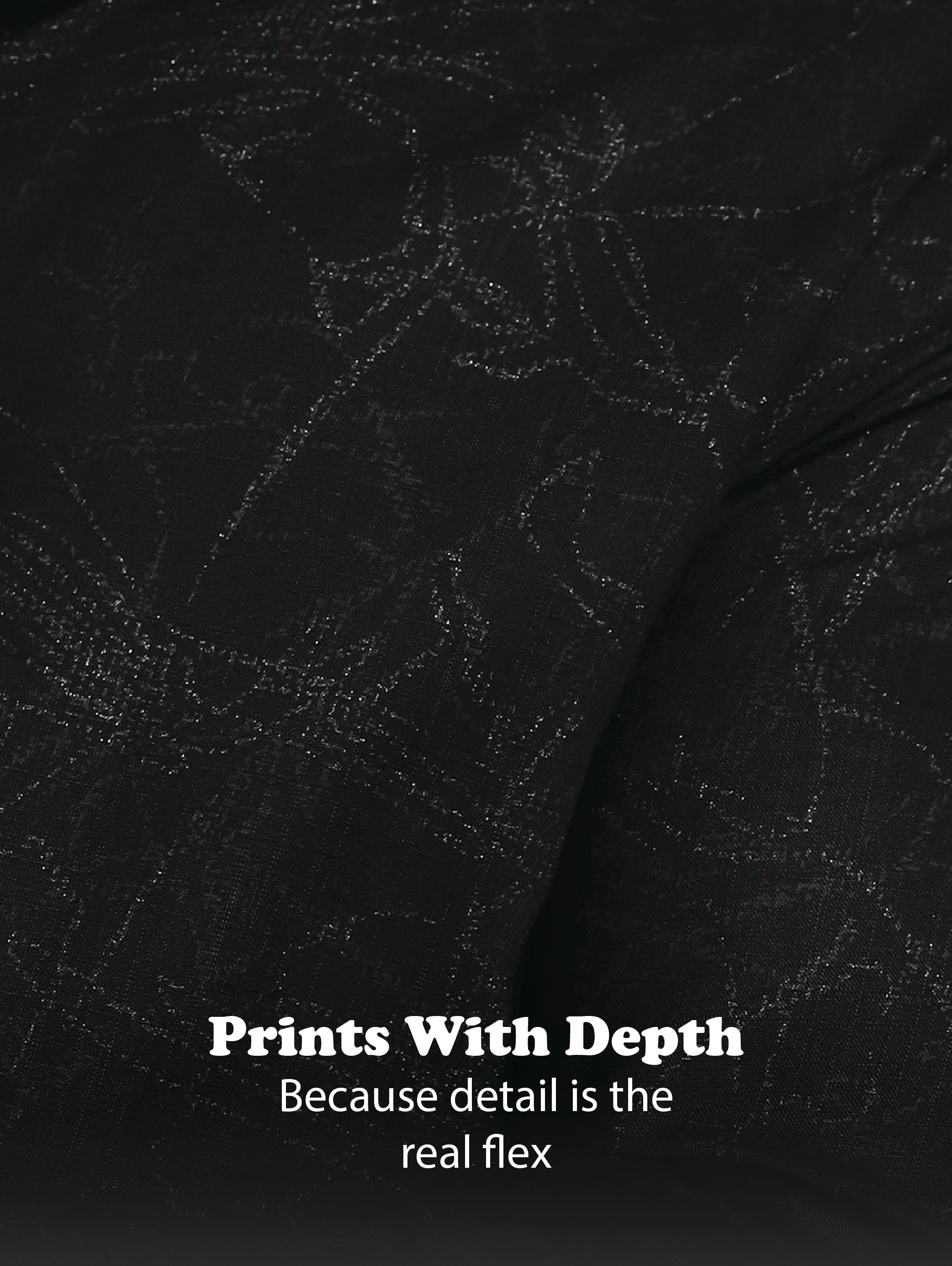 Men Black Glitter print festive wear