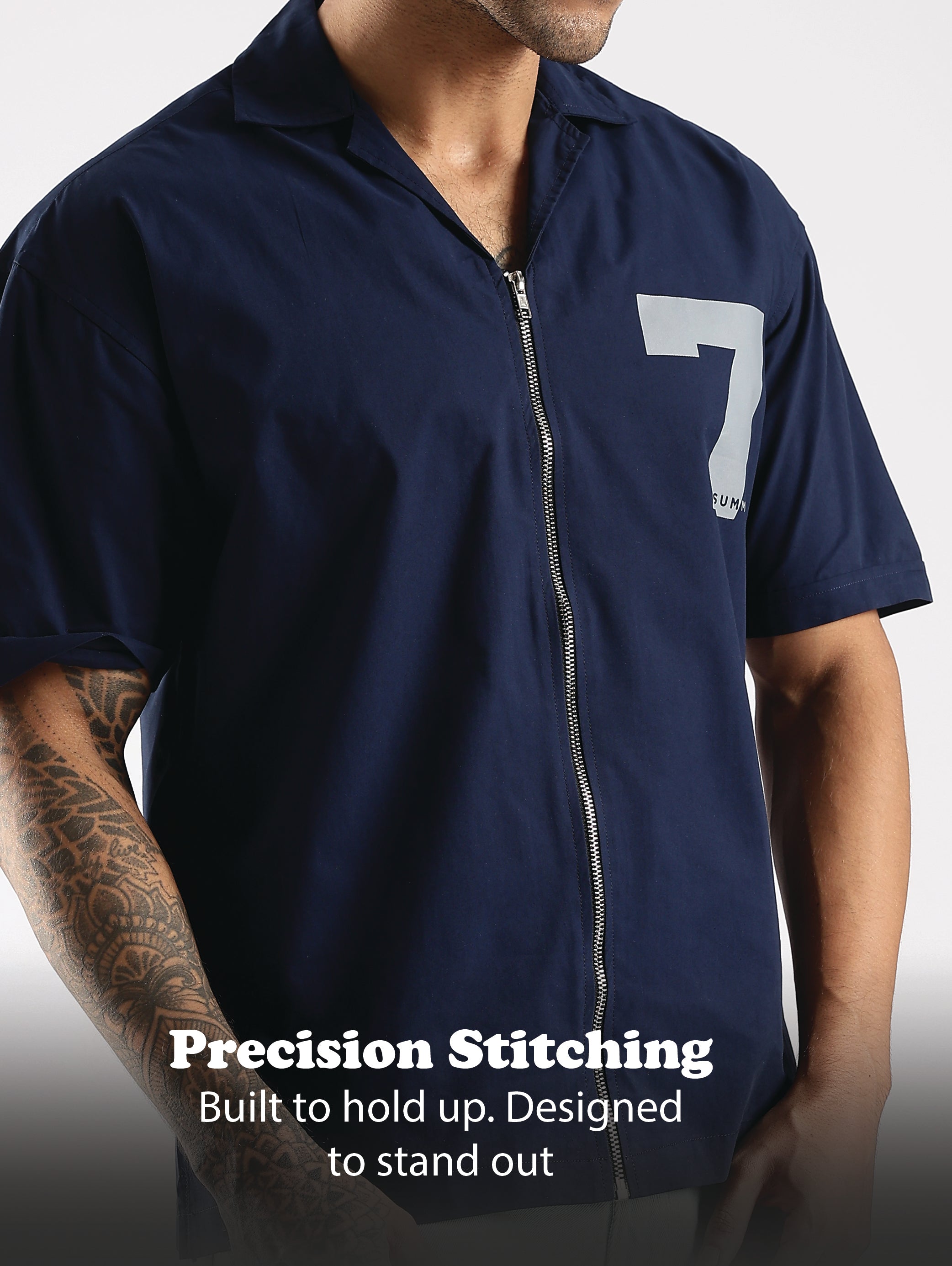 Men Navy Blue Slim Fit Shirt