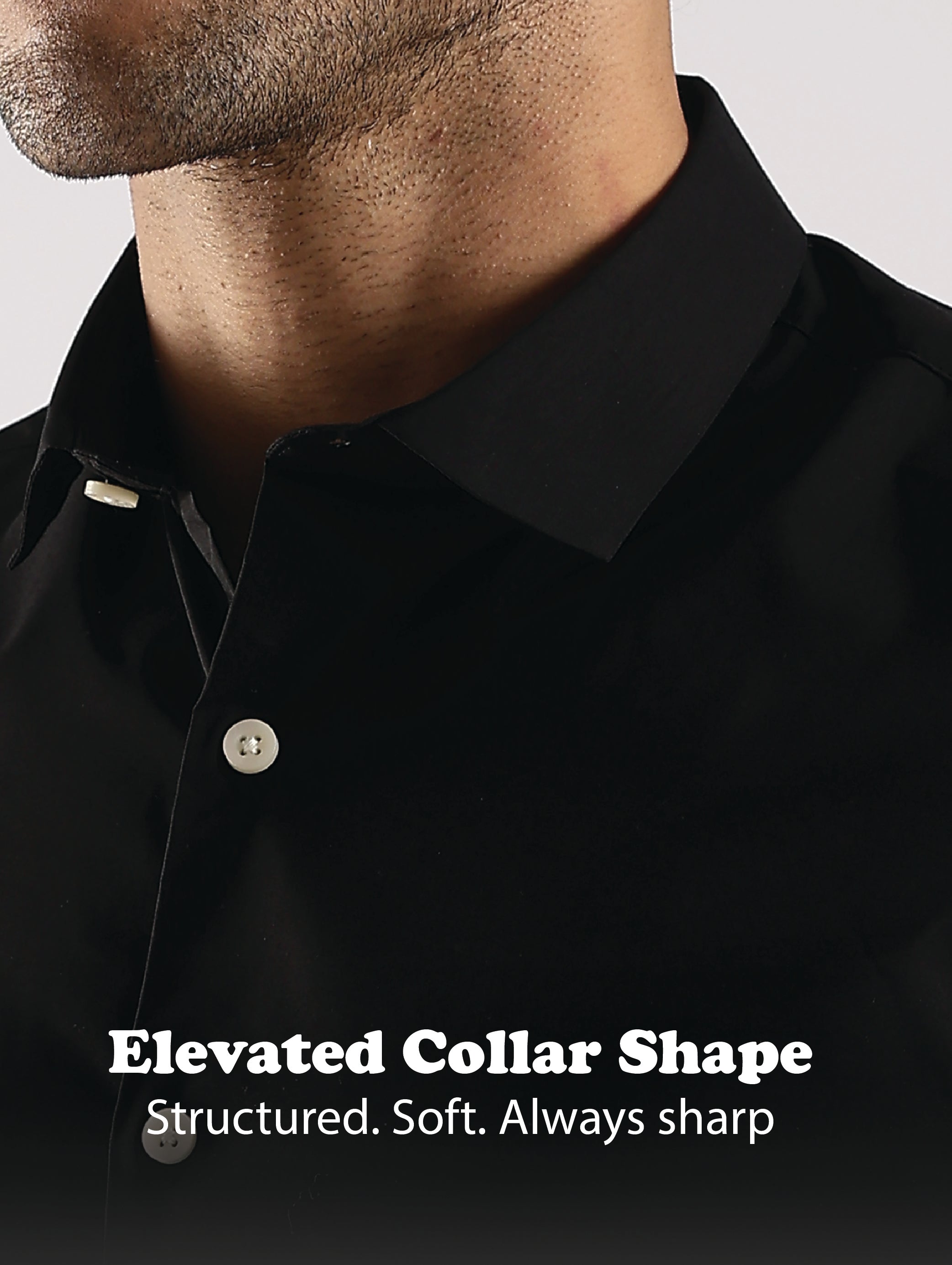Men Black Cotton Slim Fit Shirt
