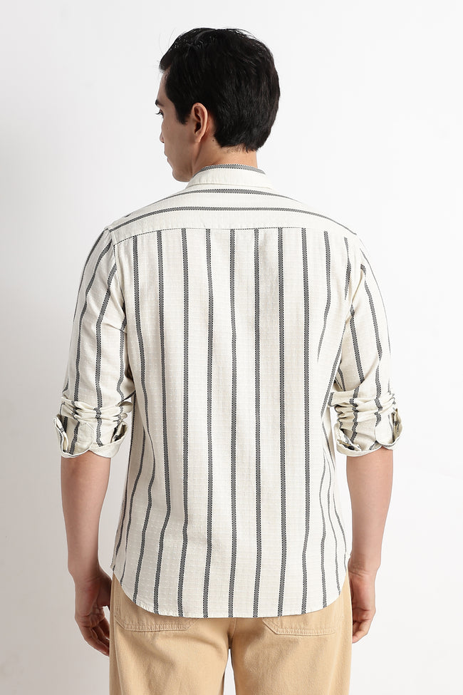Men Vertical Stripe Textured Shirt