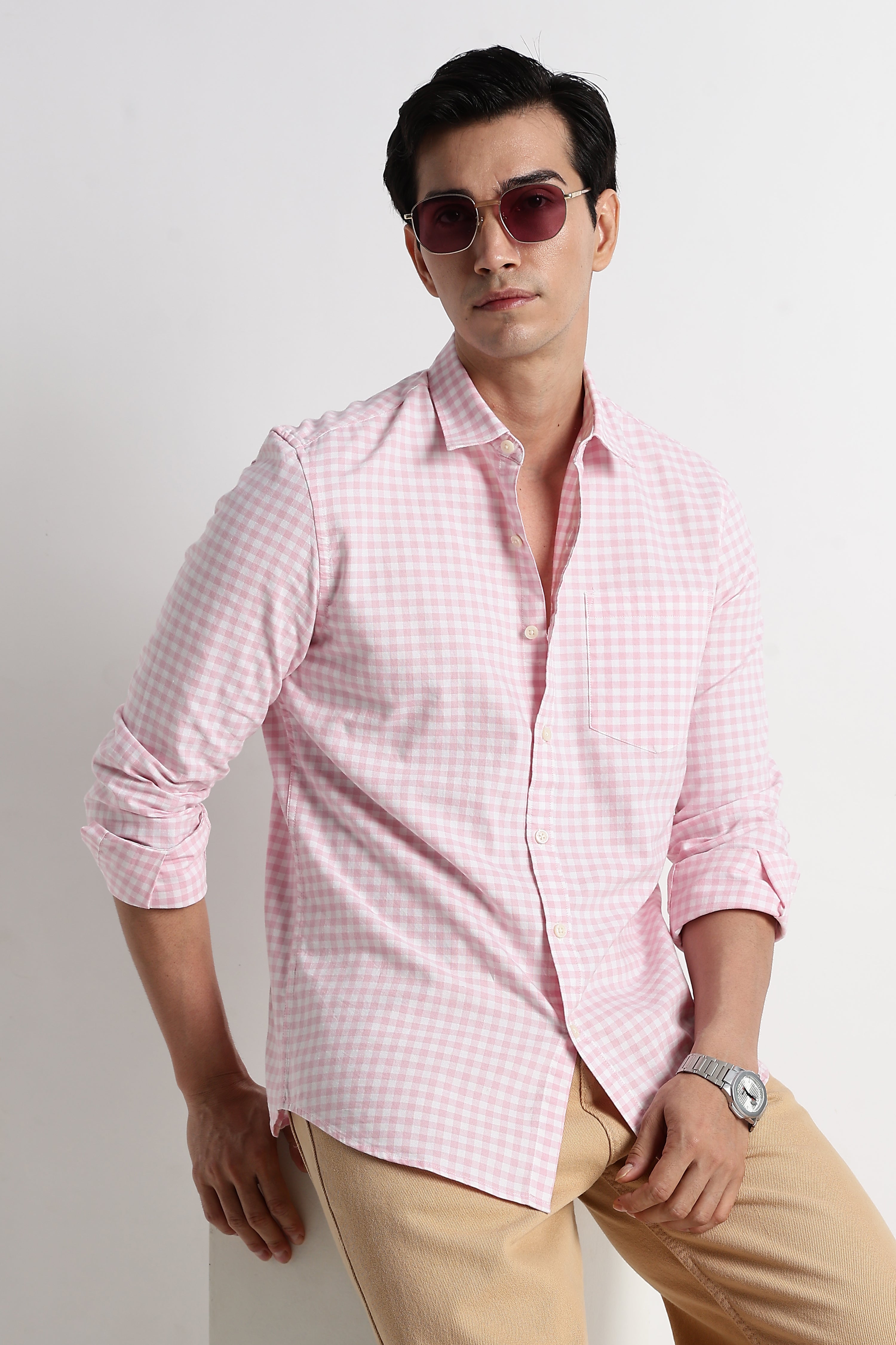 Men Classic Oxford Check Shirt