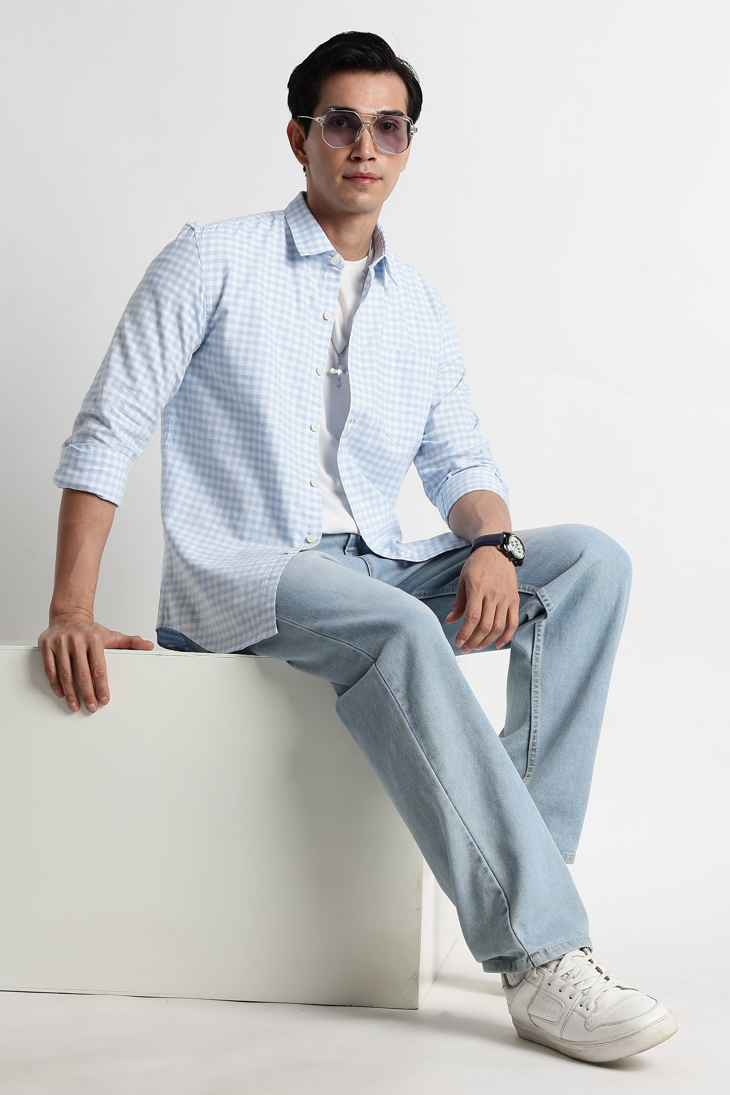 Men Classic Oxford Check Shirt