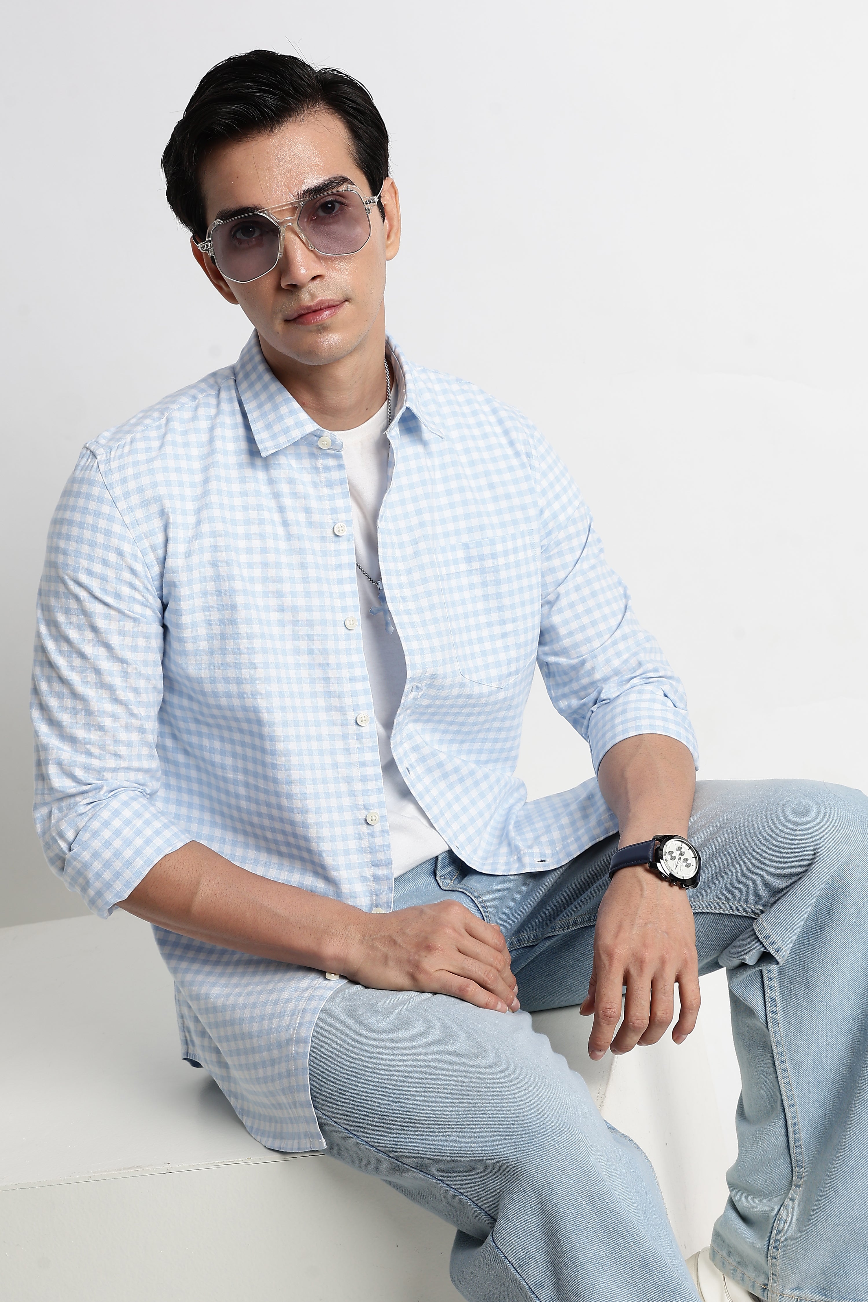 Men Classic Oxford Check Shirt