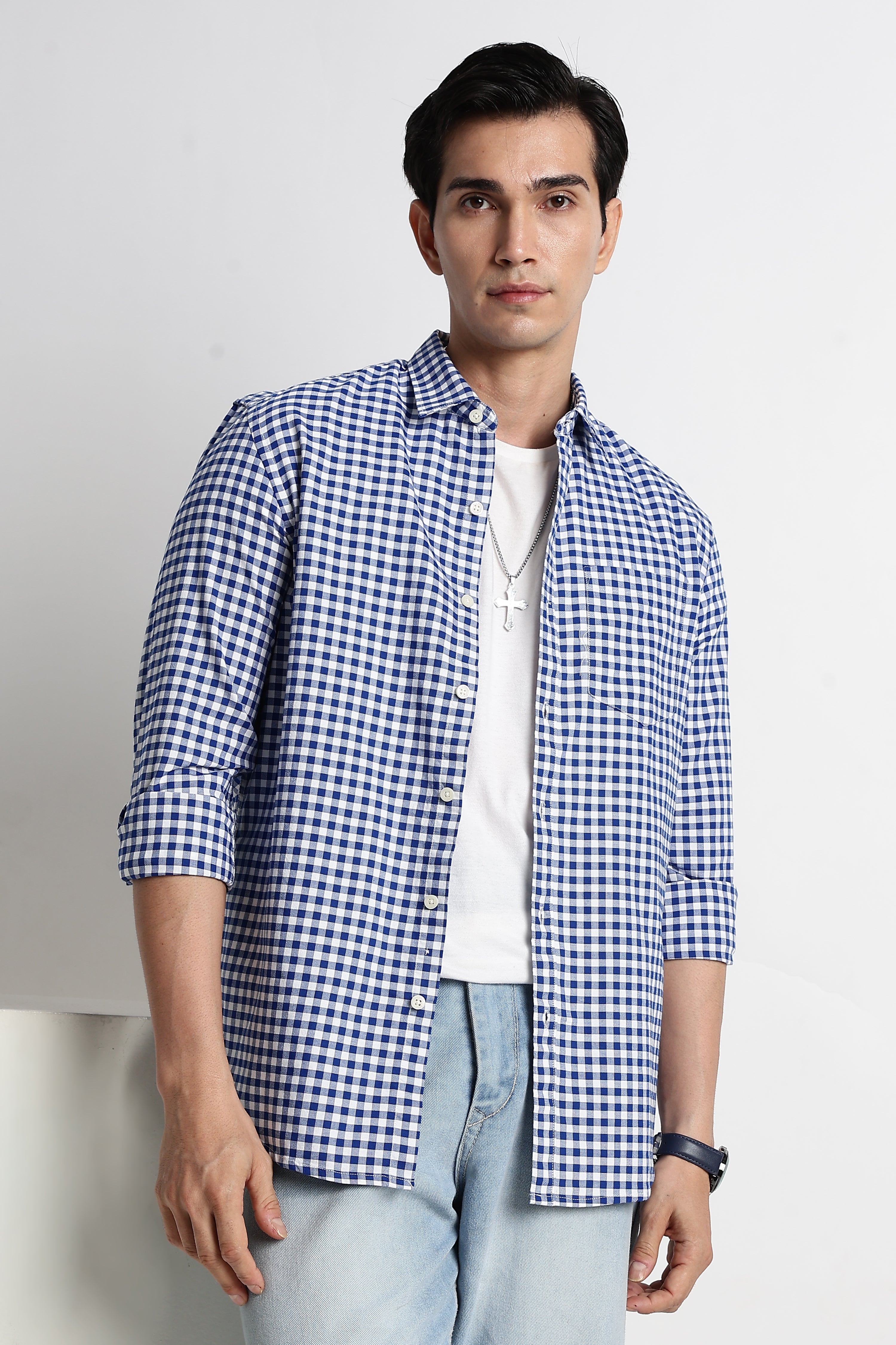 Men Classic Oxford Check Shirt