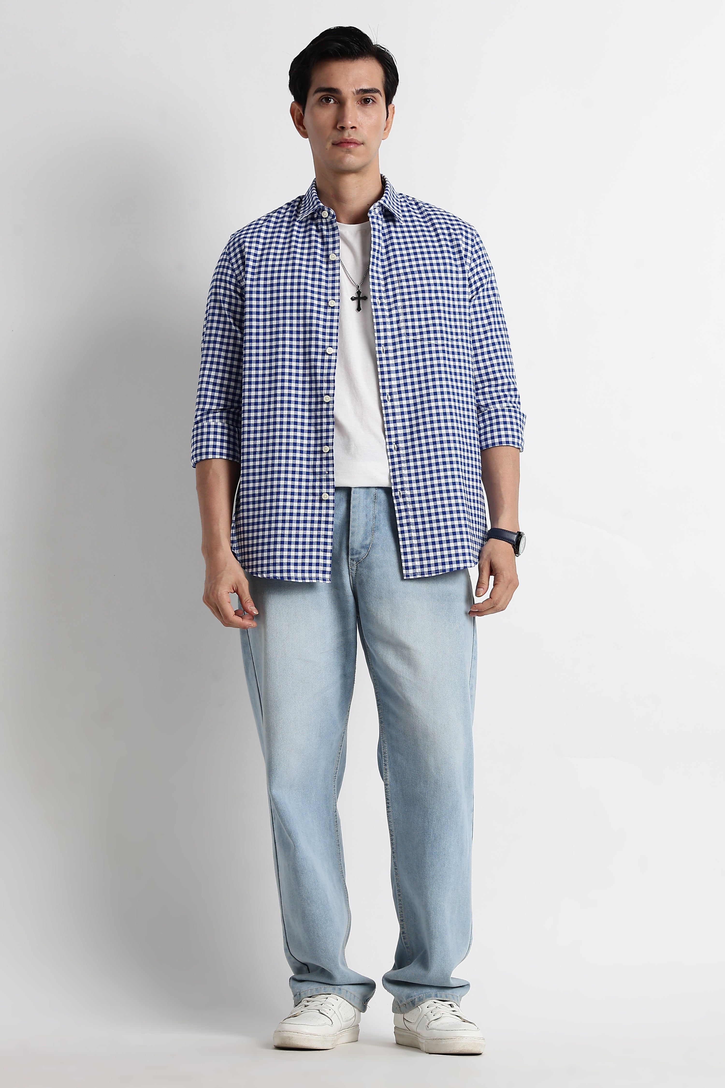 Men Classic Oxford Check Shirt