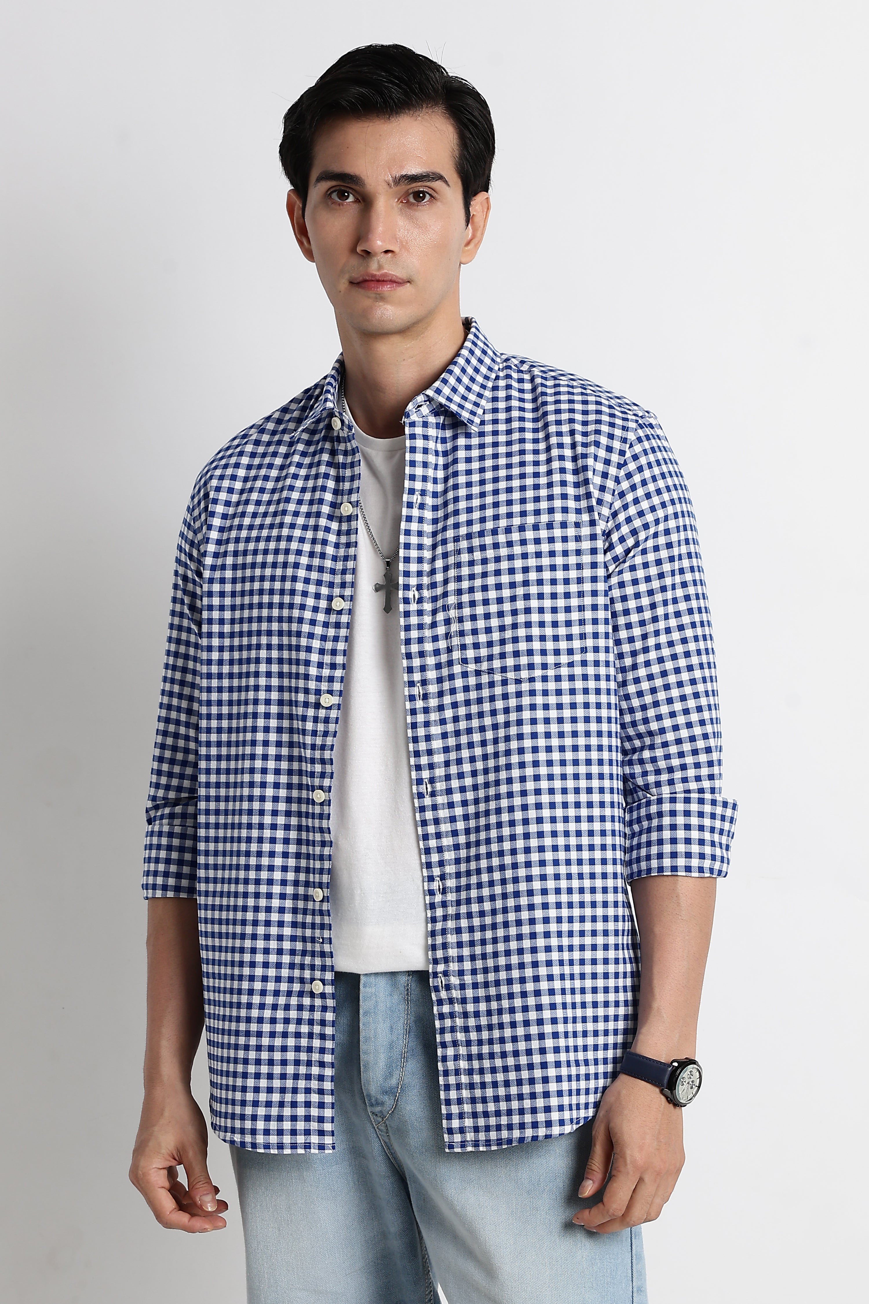Men Classic Oxford Check Shirt