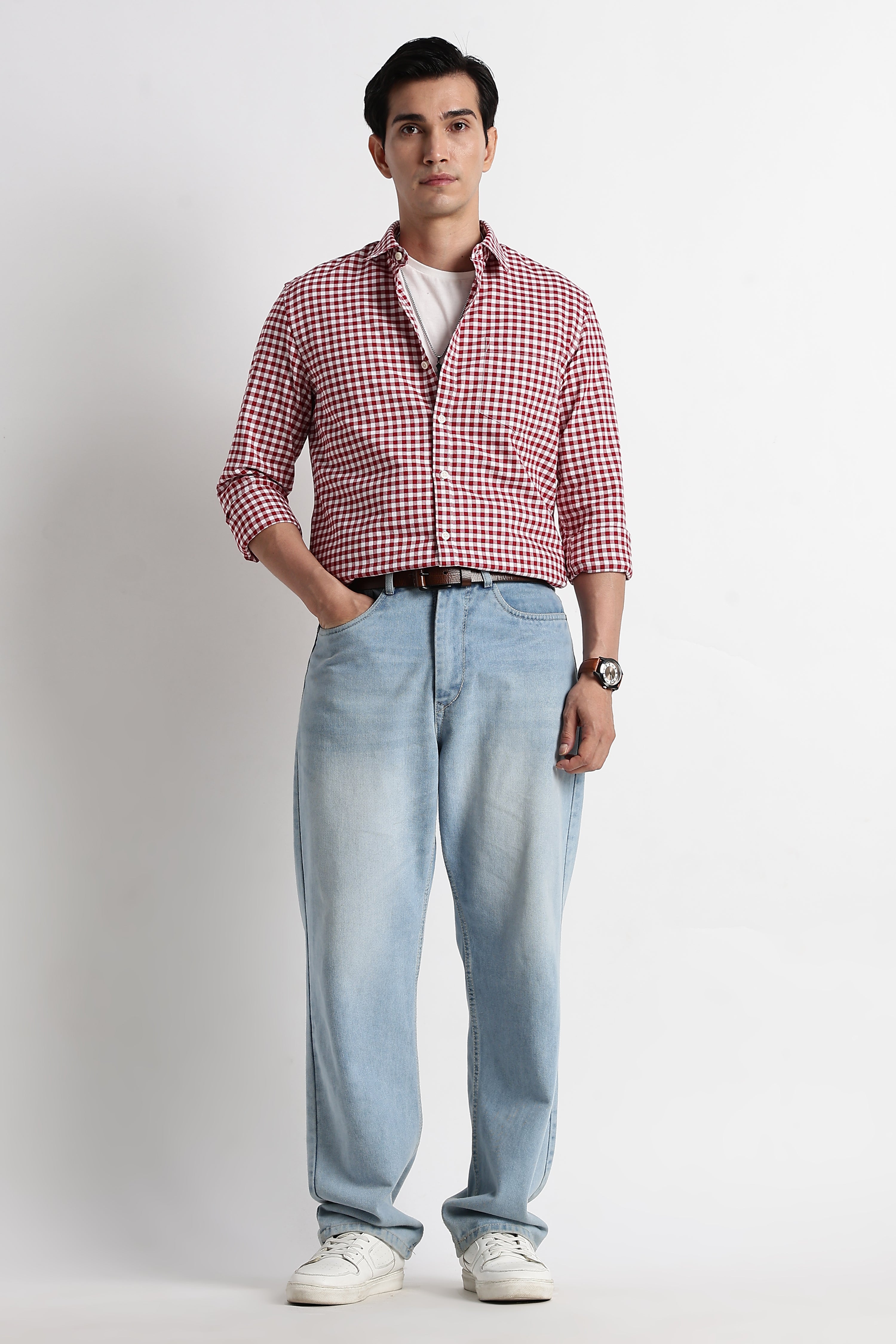 Men Classic Oxford Check Shirt