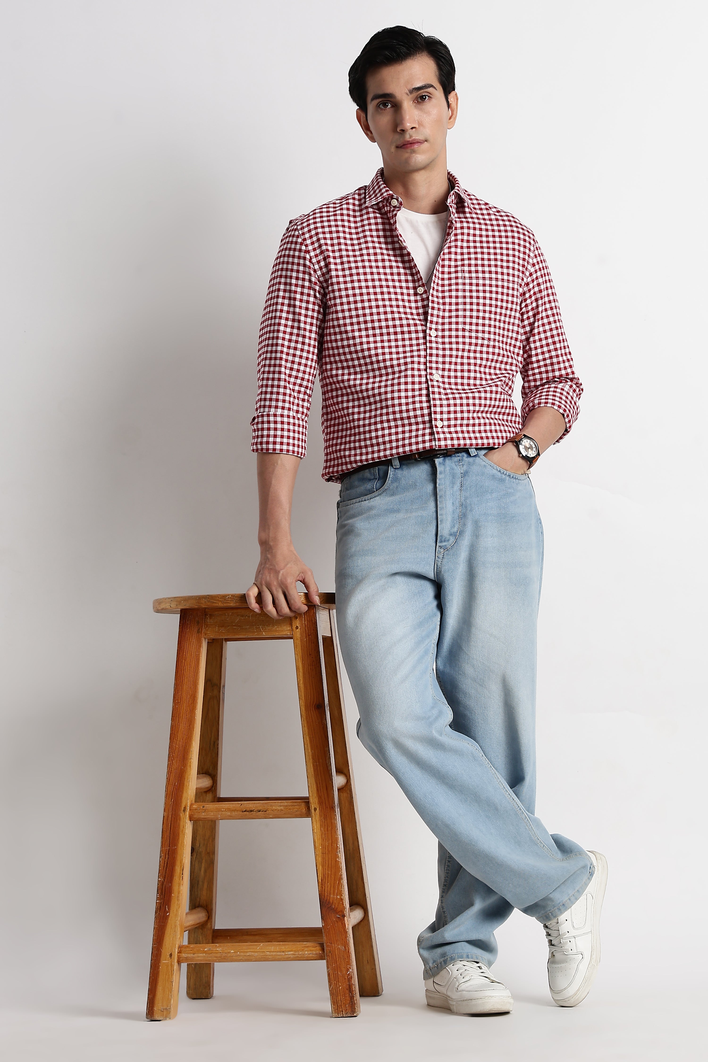 Men Classic Oxford Check Shirt