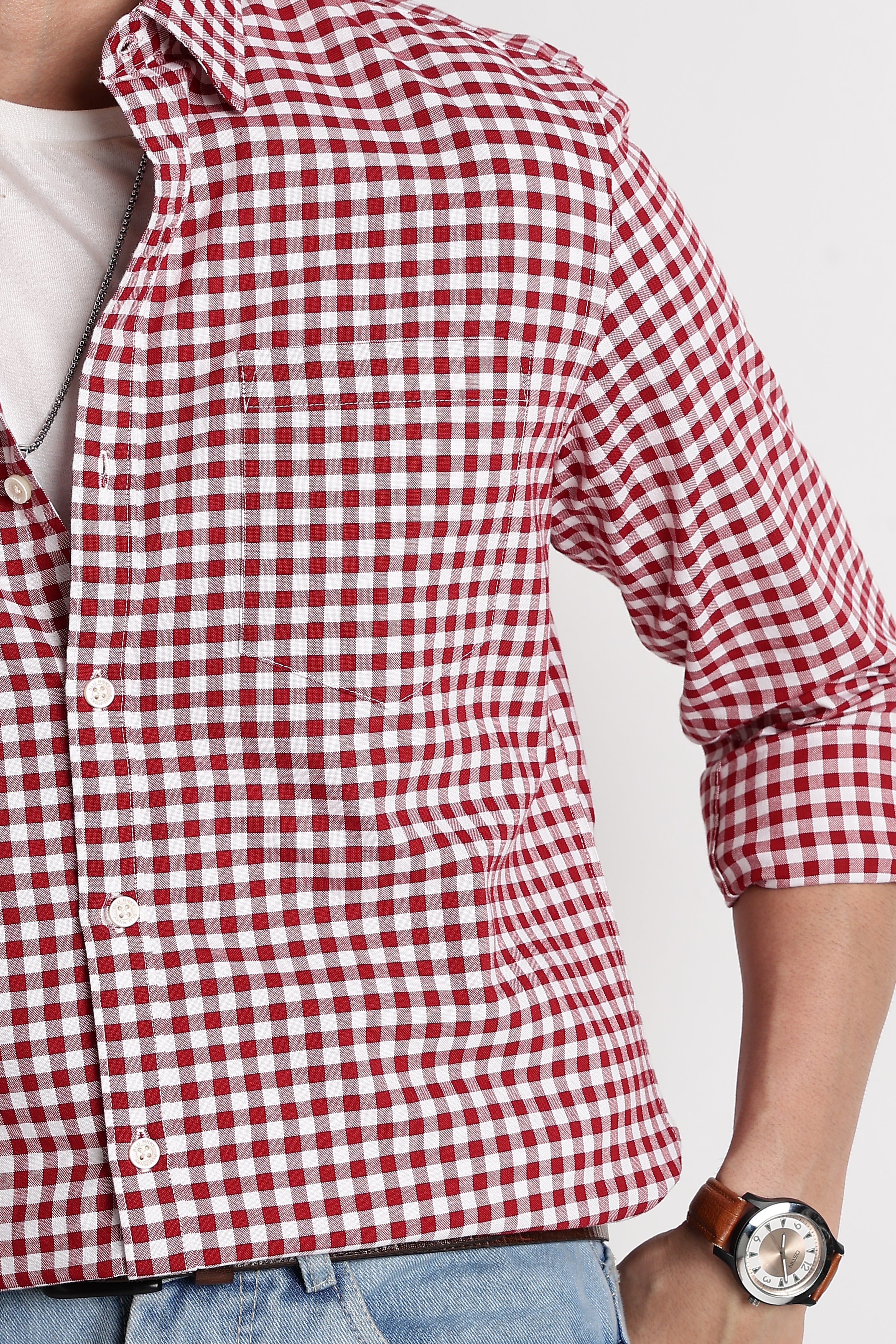 Men Classic Oxford Check Shirt