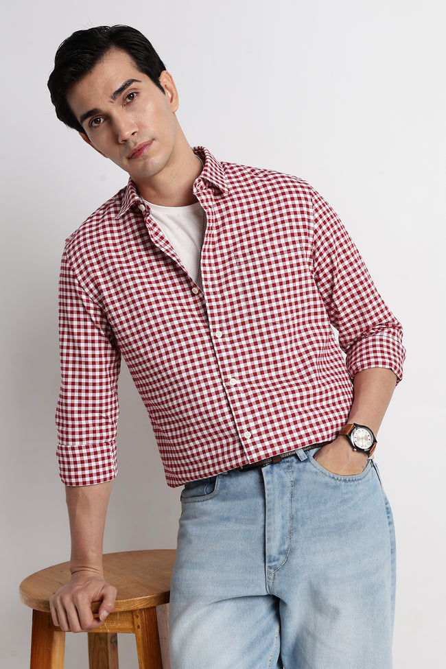 Men Classic Oxford Check Shirt