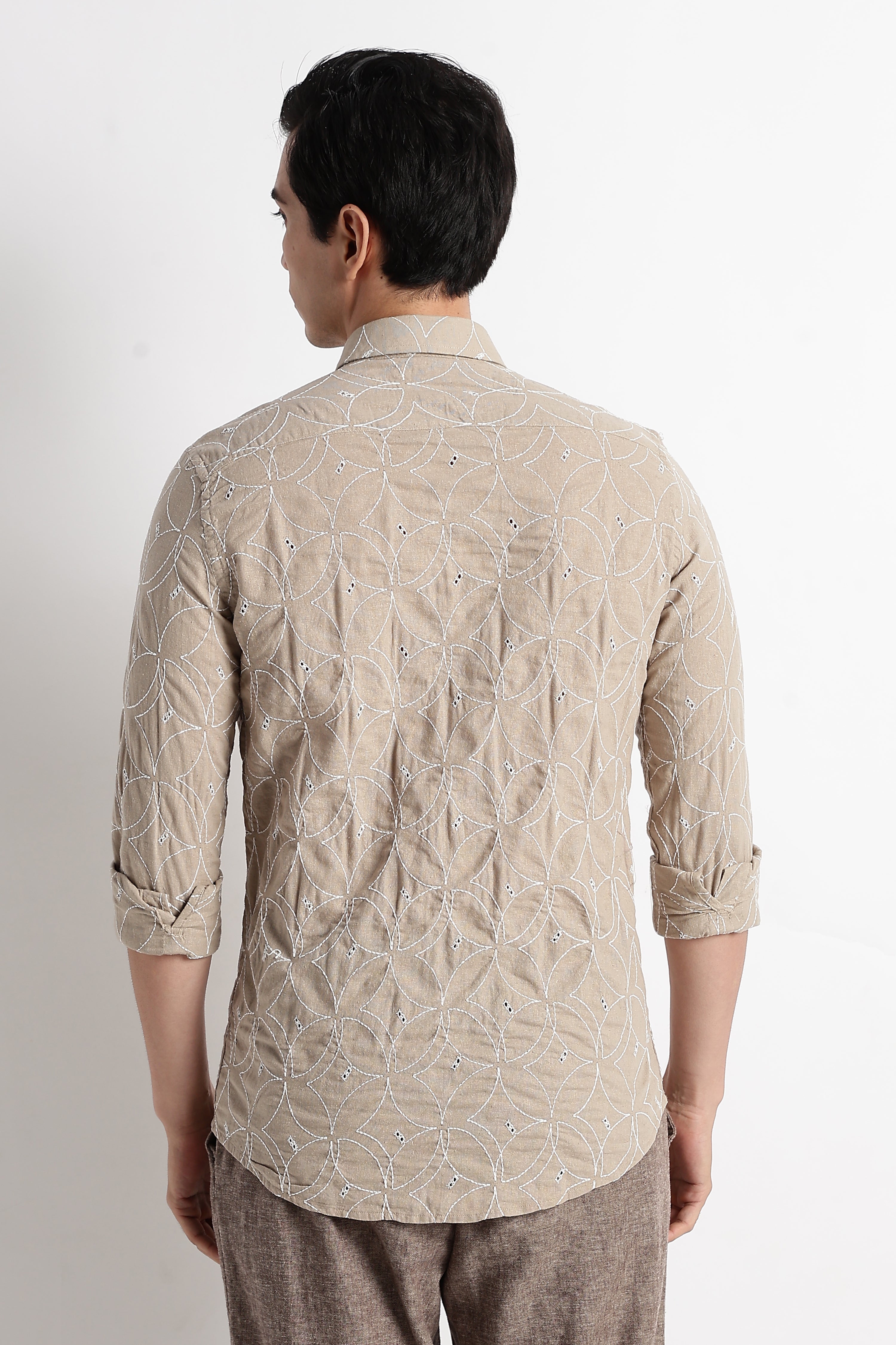 Men Embroided Cotton Shirt