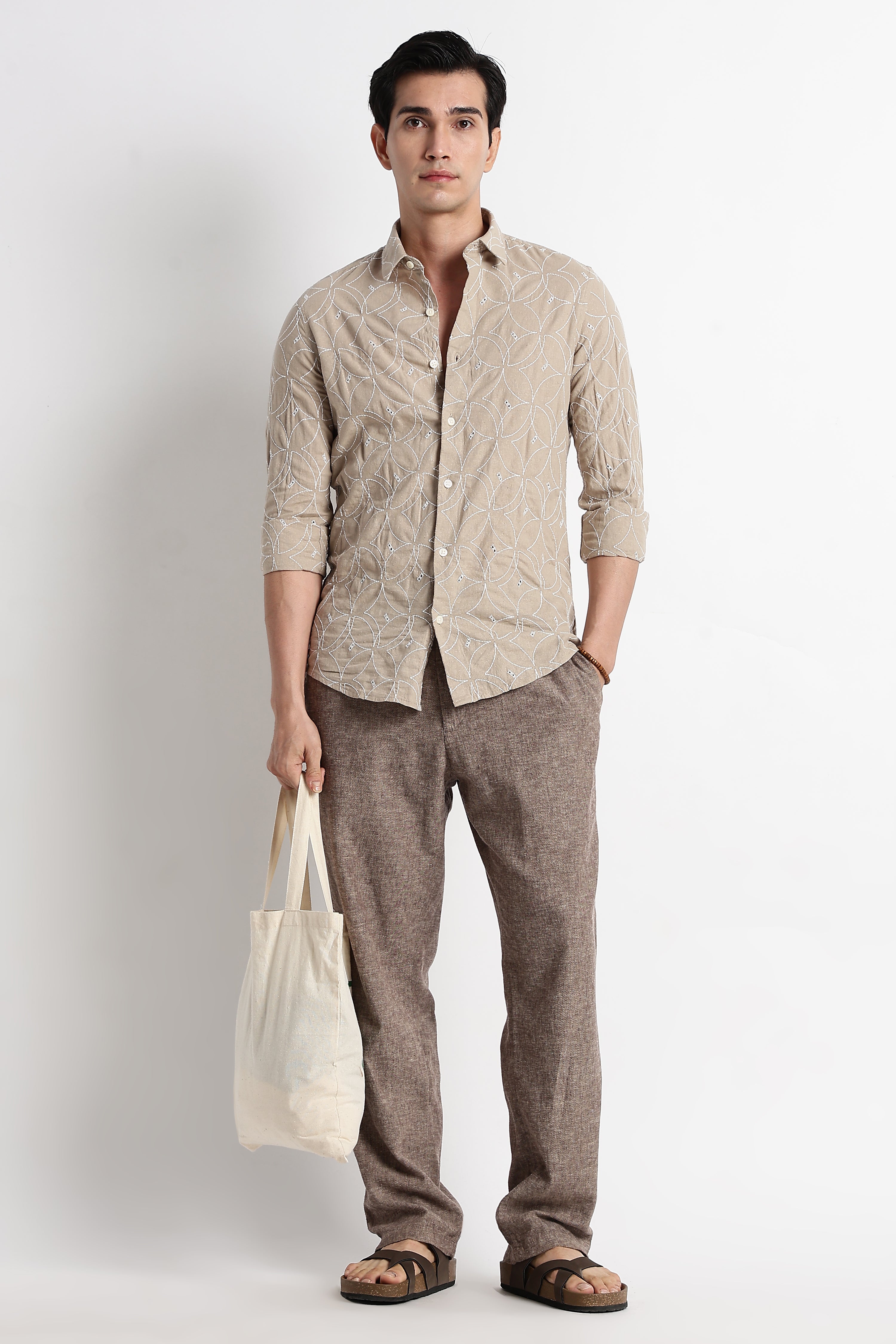 Men Embroided Cotton Shirt